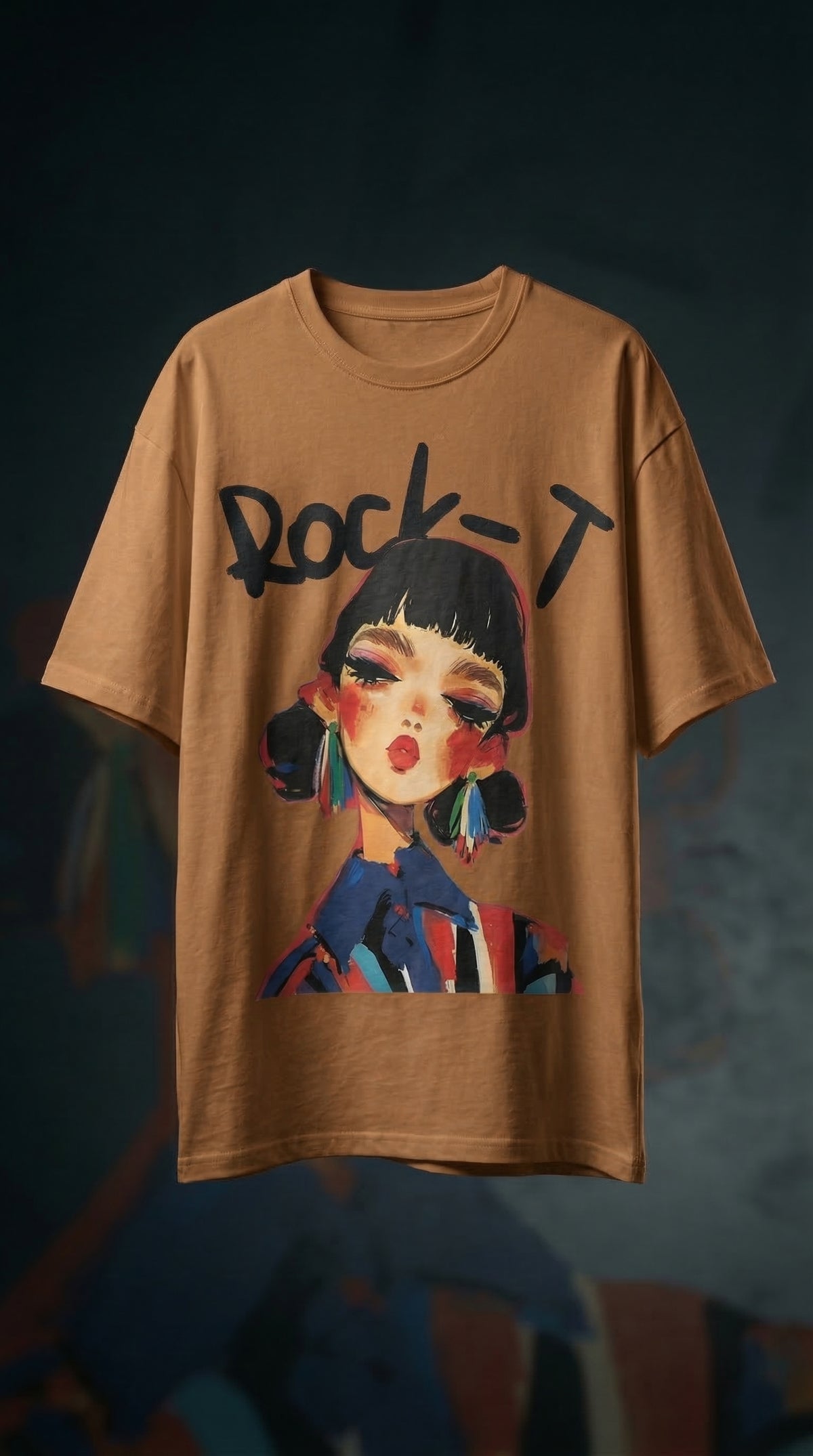 Rock Graphic Oversized Tee — Heavyweight Cotton Fit — view 5