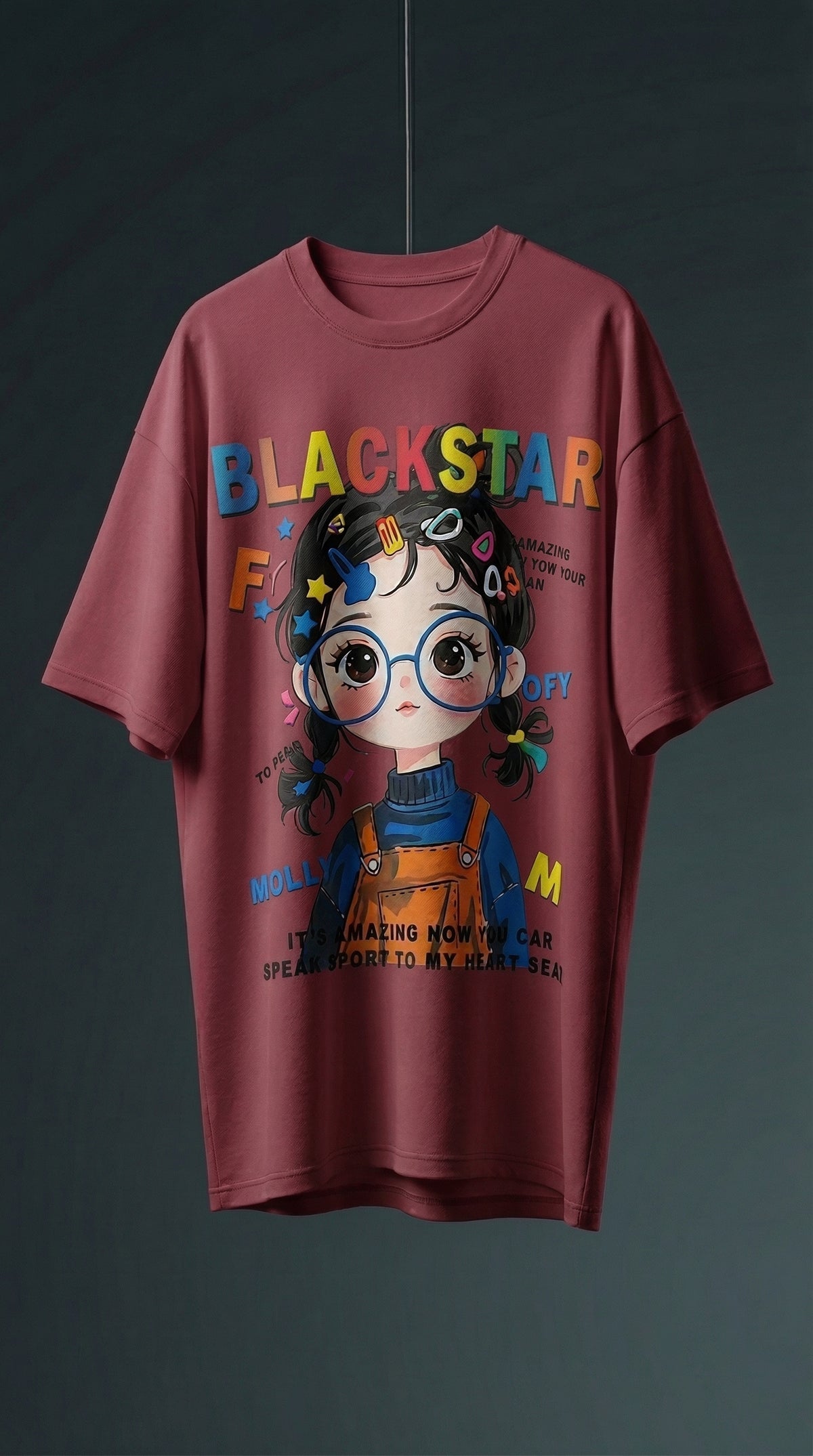 Blackstar Oversized Tee — Premium Cotton Drop-Shoulder Fit — view 4