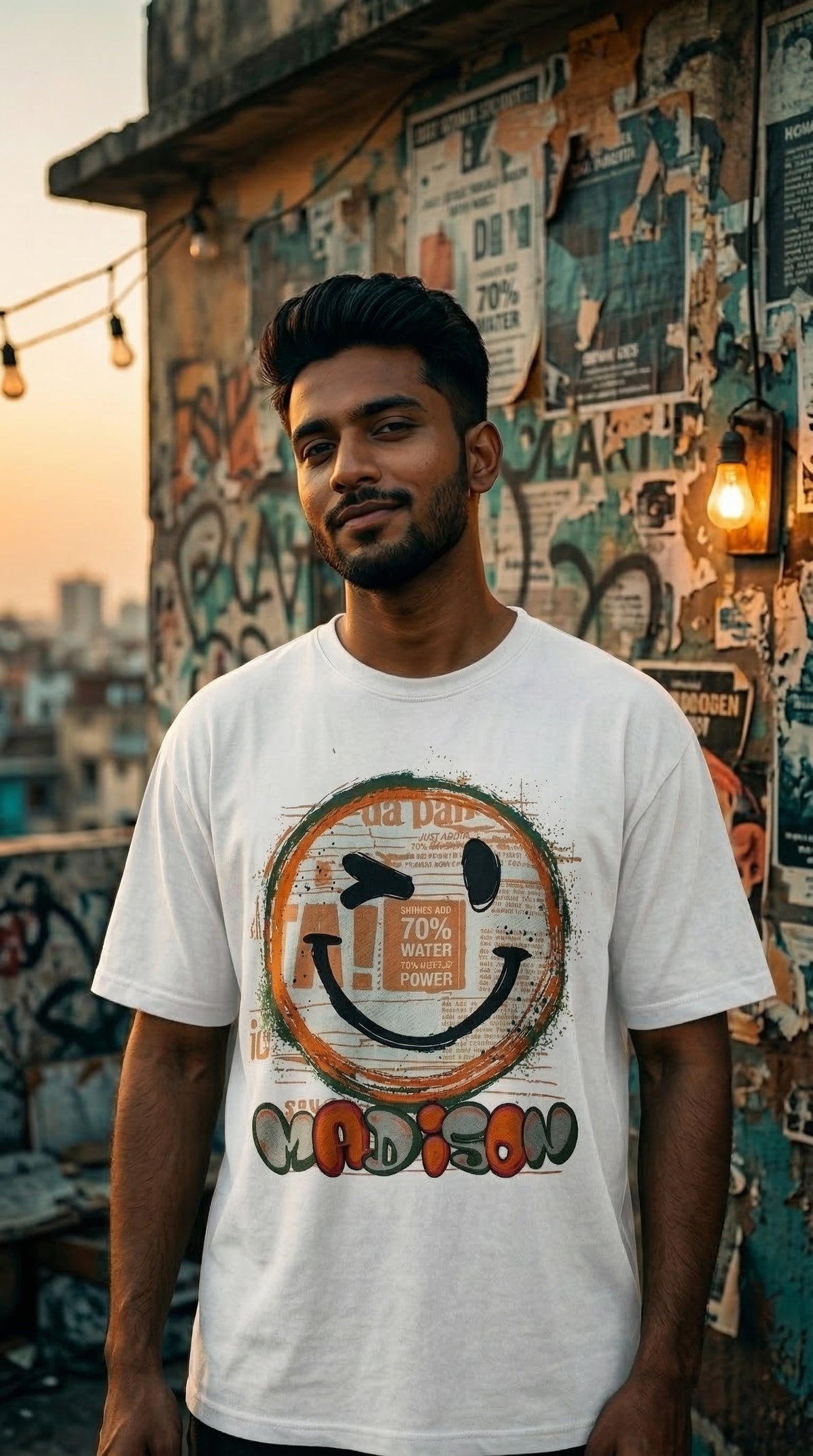 Gold Mood Oversized Tee — Bio-Washed Cotton Fit — view 4