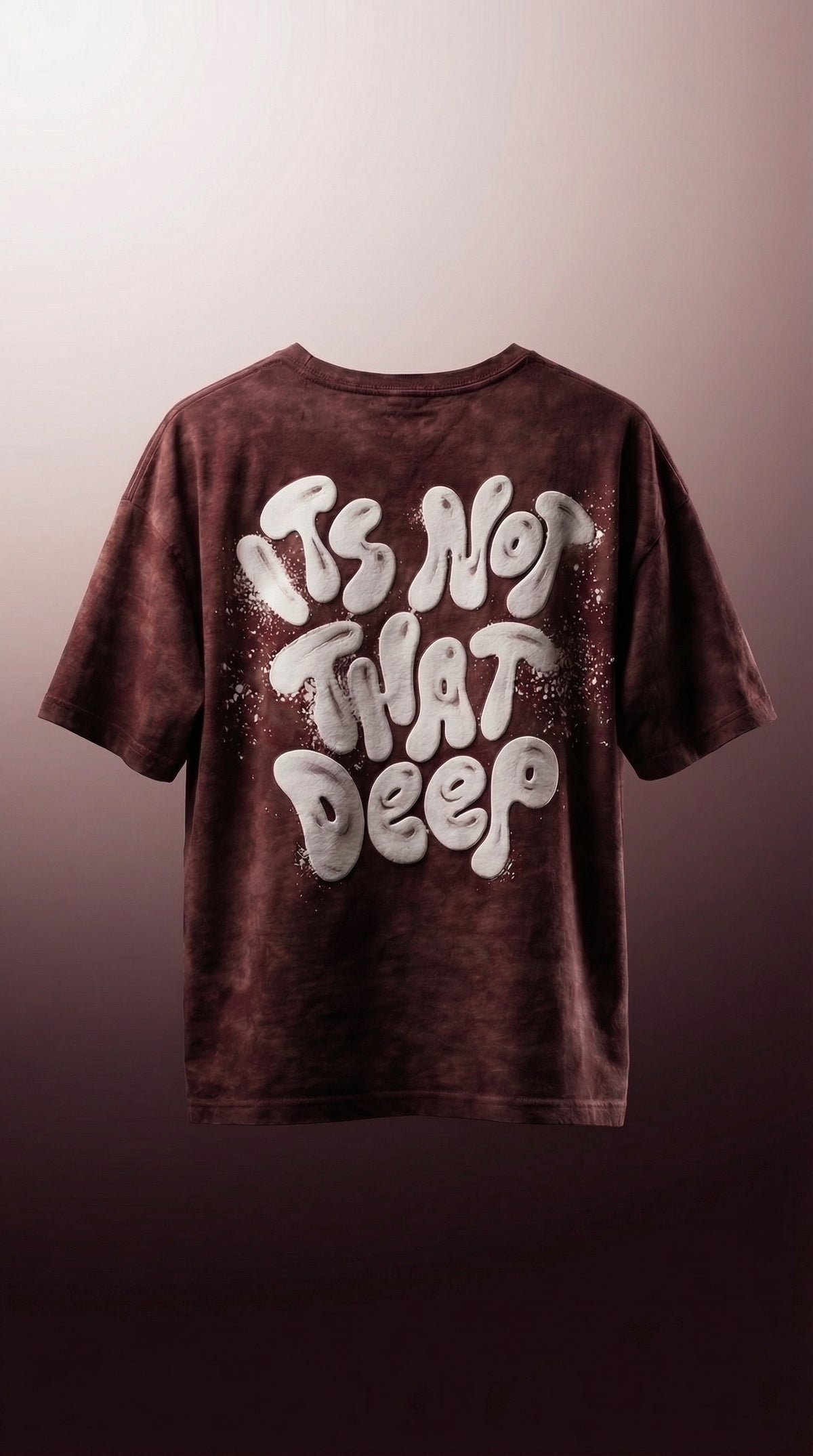 Abstract Cartoon Oversized Tee — Maroon — view 2