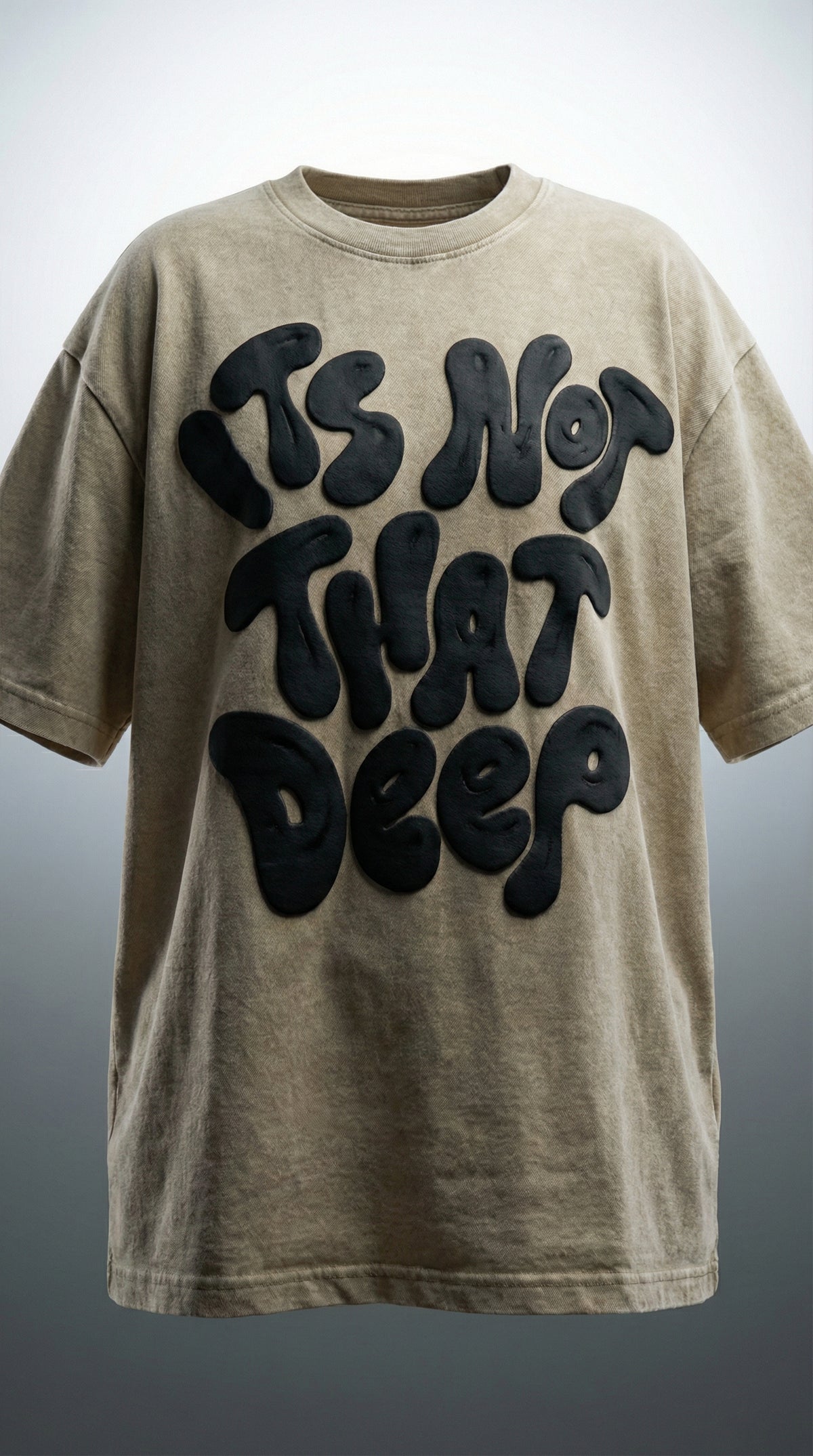 Abstract Cartoon Oversized Tee — Beige Premium Streetwear Fit — view 4