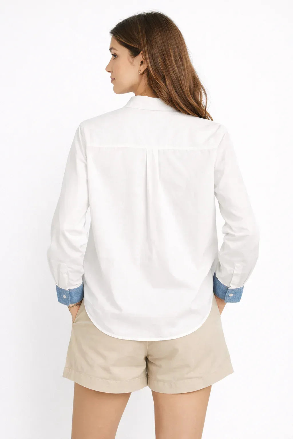 Sanki Color Block Denim and Cotton Shirt - Sanki
