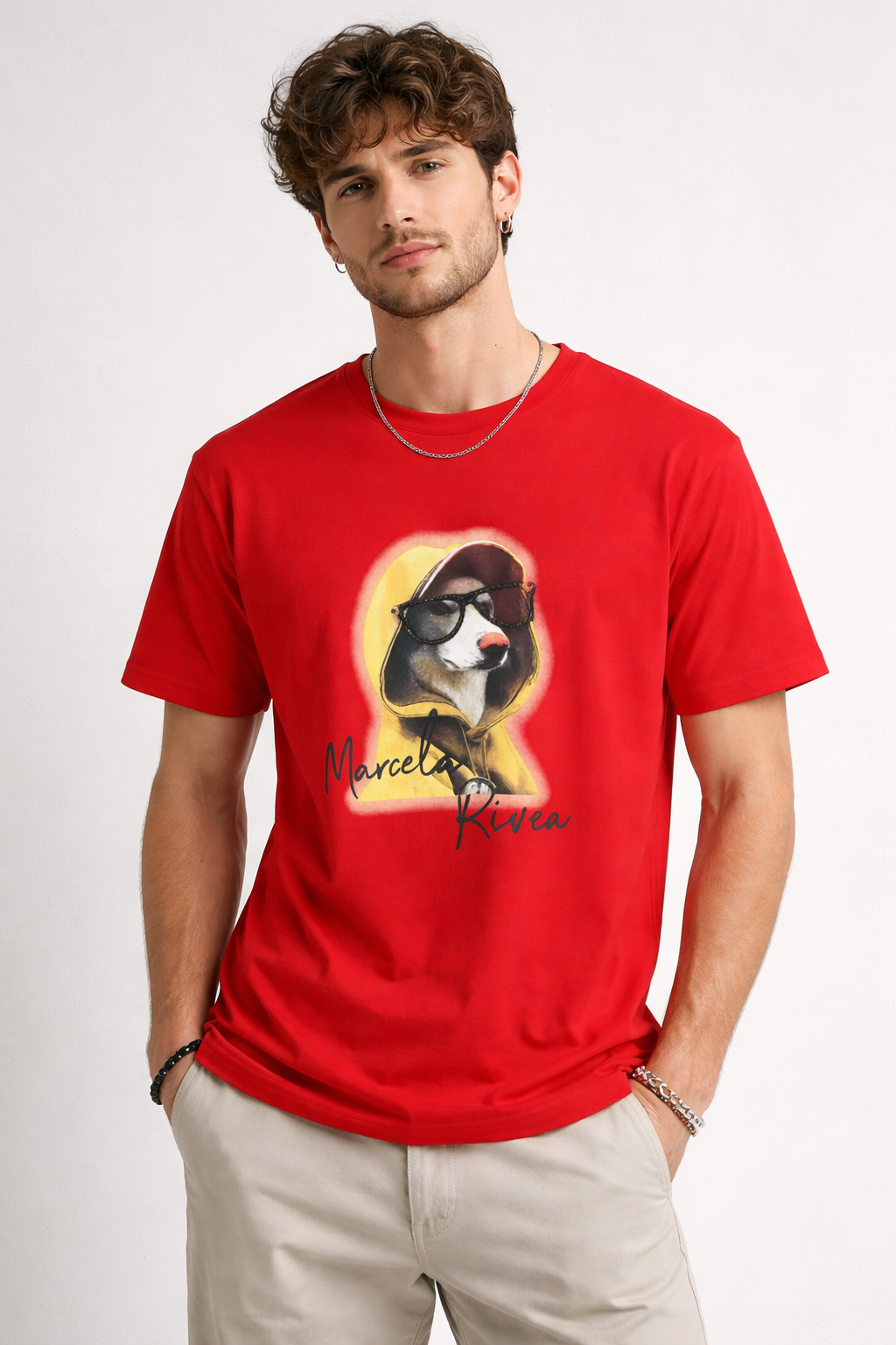 Dog Print Oversized Tee — Bio-Washed Cotton — view 3