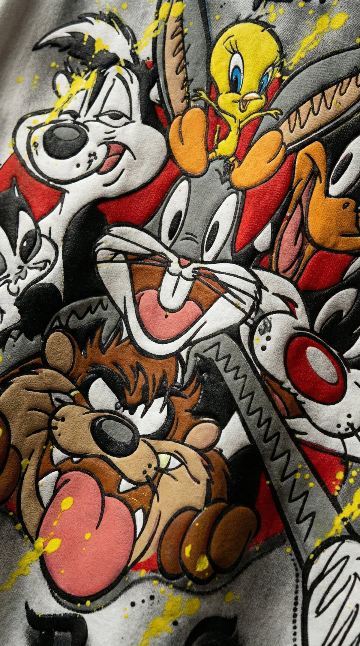 Cartoon Zoo Graphic Oversized Tee — White Premium Cotton — view 2