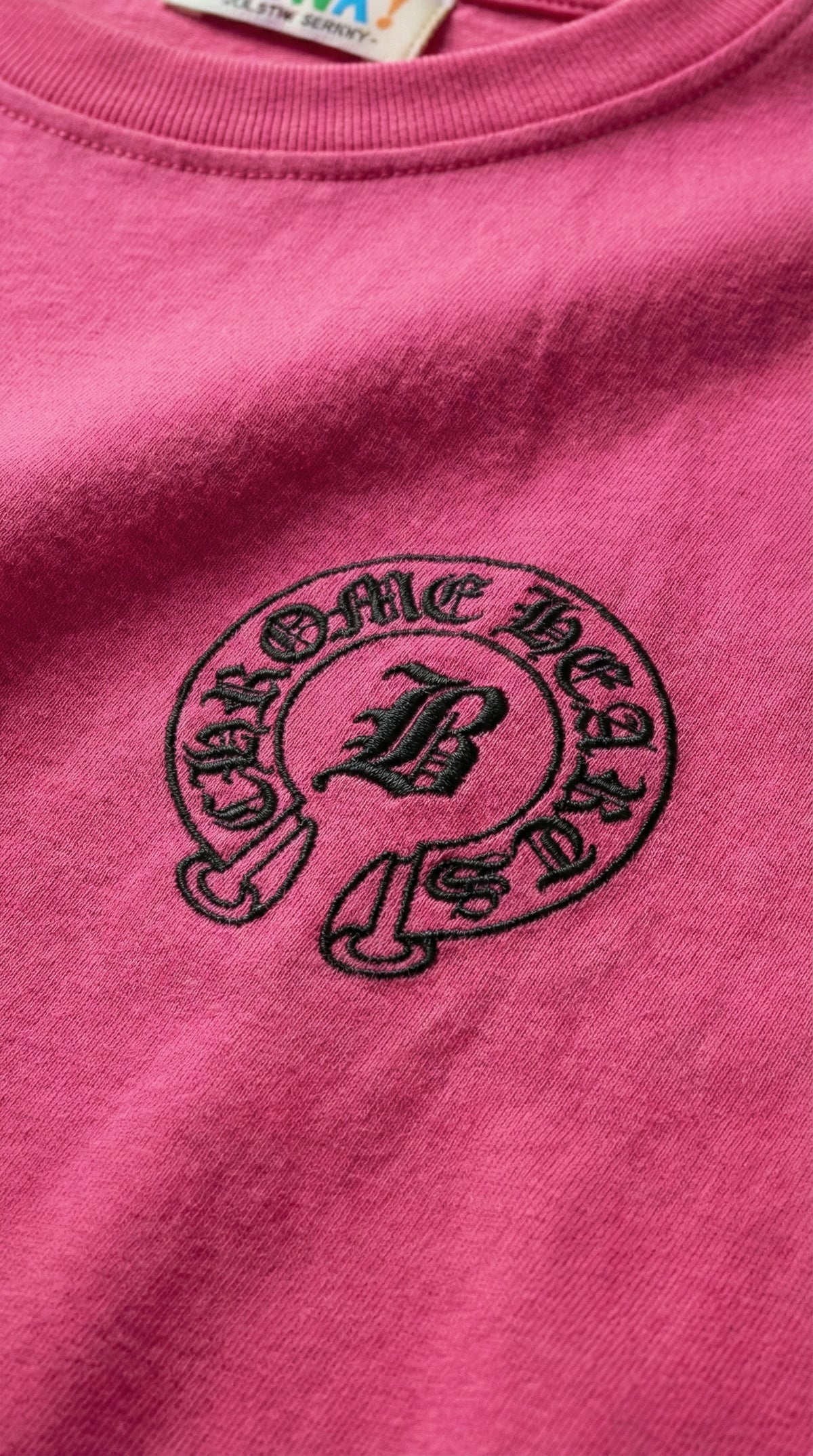 Minimal Logo Tee — Oversized Fit in Pink, Black, White — view 3