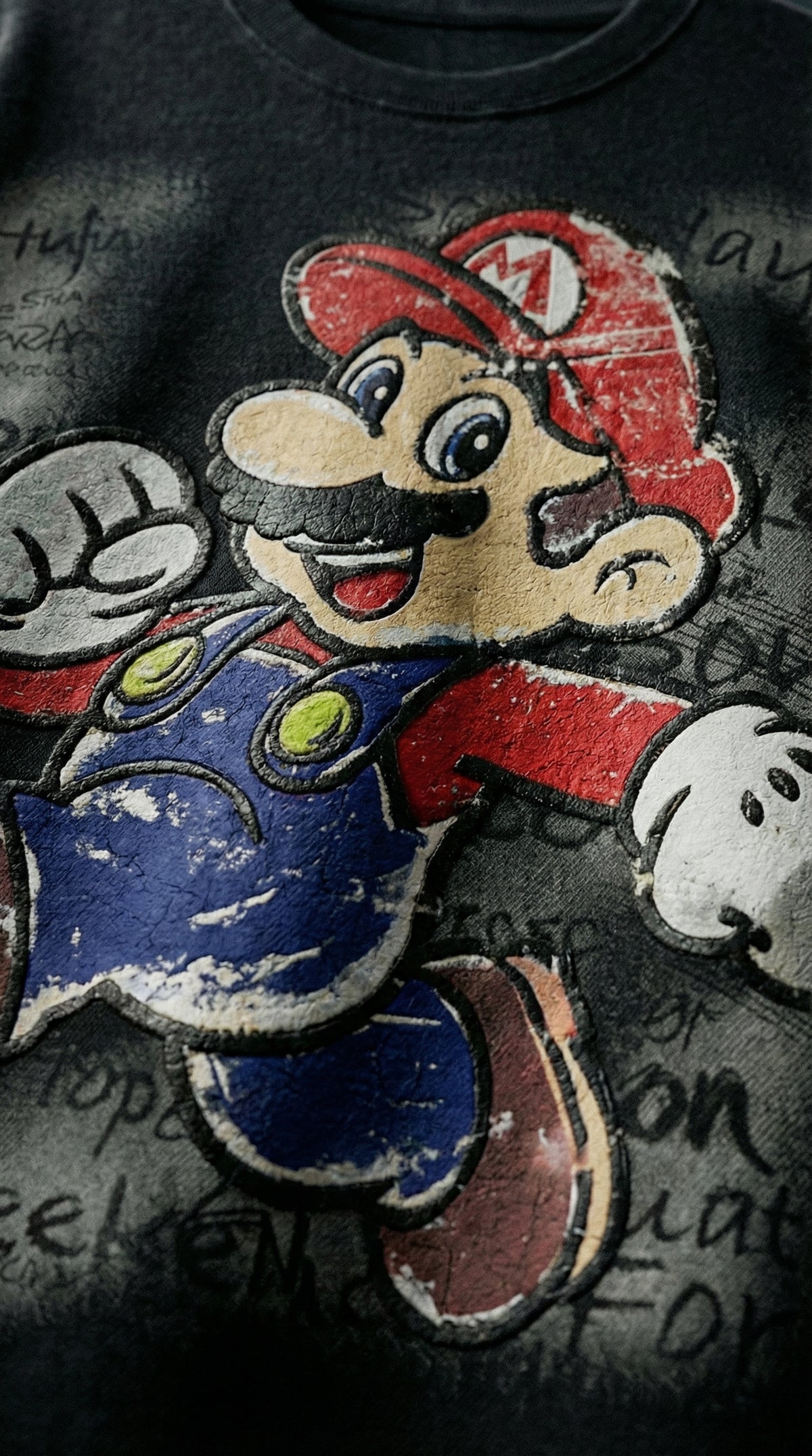 Retro Cartoon Runner Graphic Tee — Black Premium Cotton — view 2