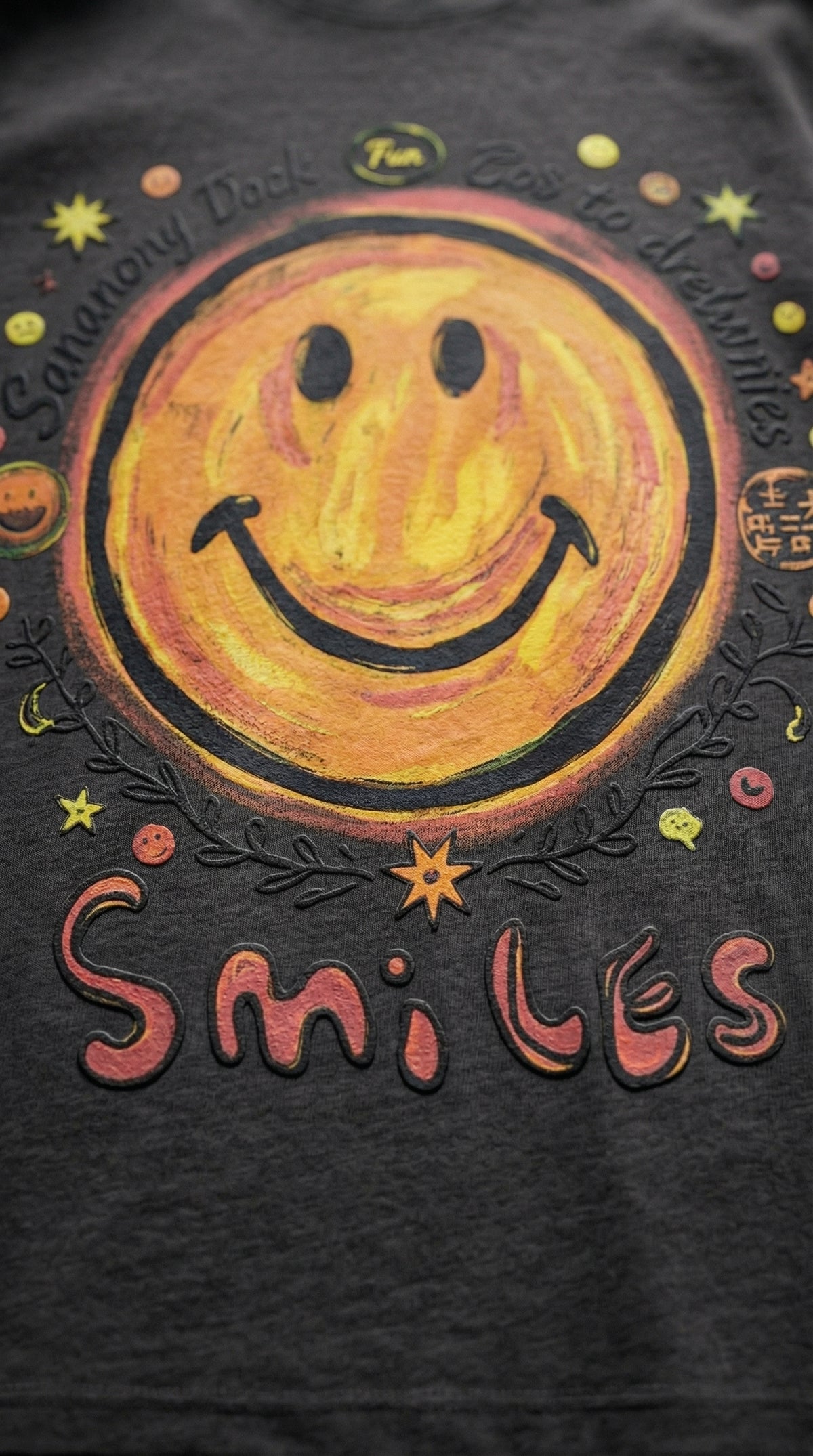Smiley Graphic Oversized Fit Tee — Universal Sizing — view 7