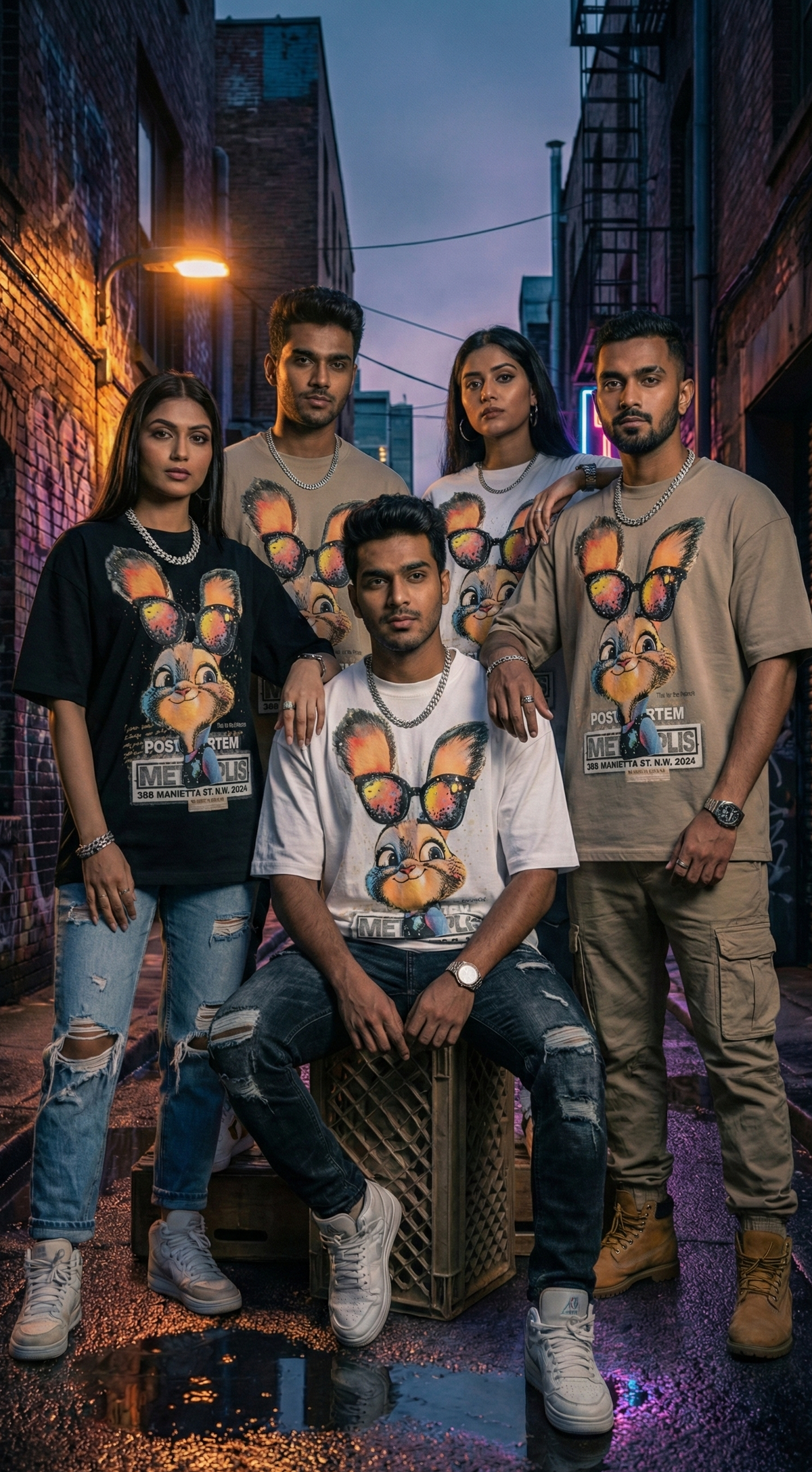 Bunny Graphic Oversized Tee — Premium Cotton Streetwear — view 3