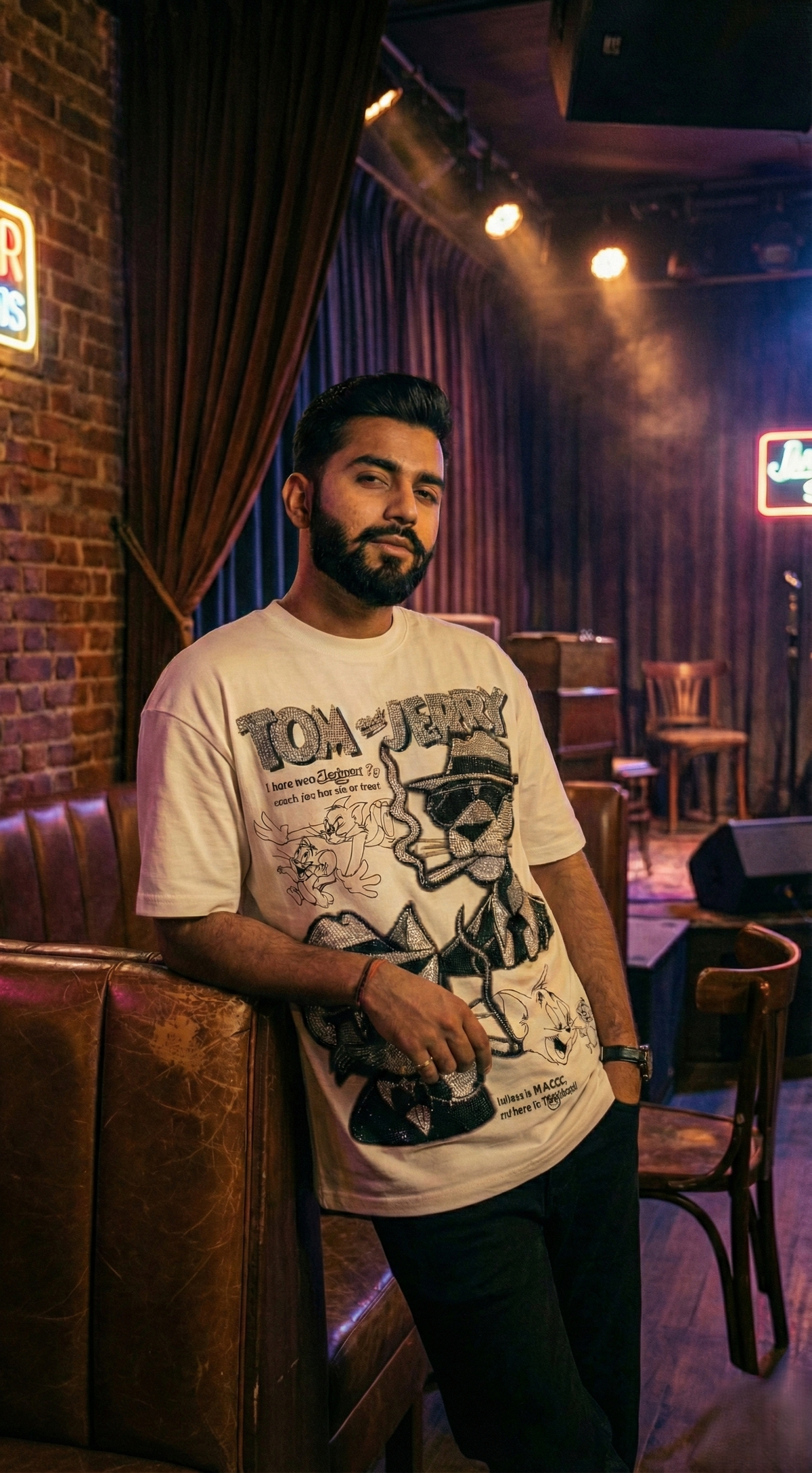 Noir Graphic Tee — Premium Heavyweight Oversized Fit — view 5