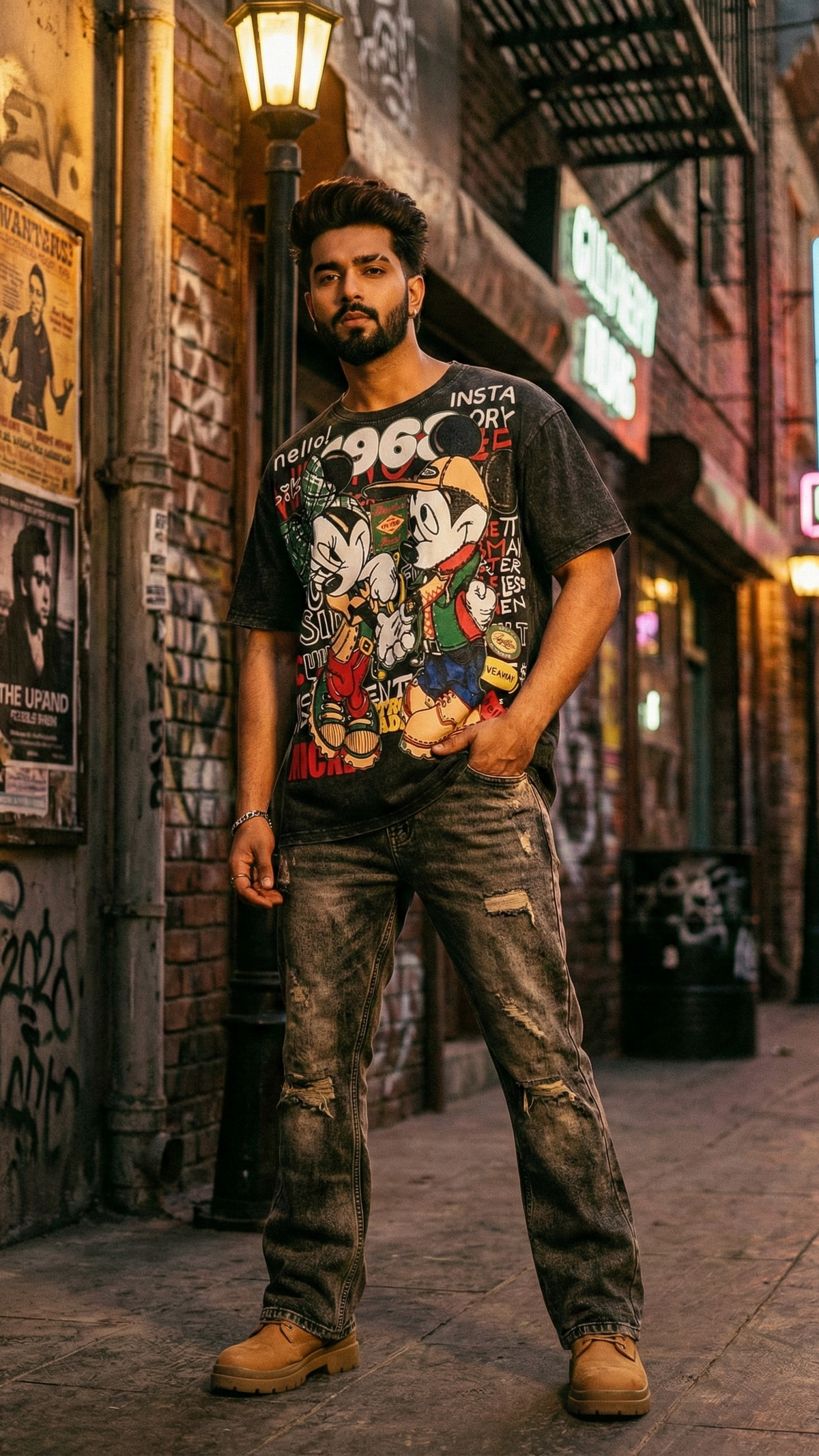 Oversized Fit T-Shirt — Premium Black Cotton — view 4