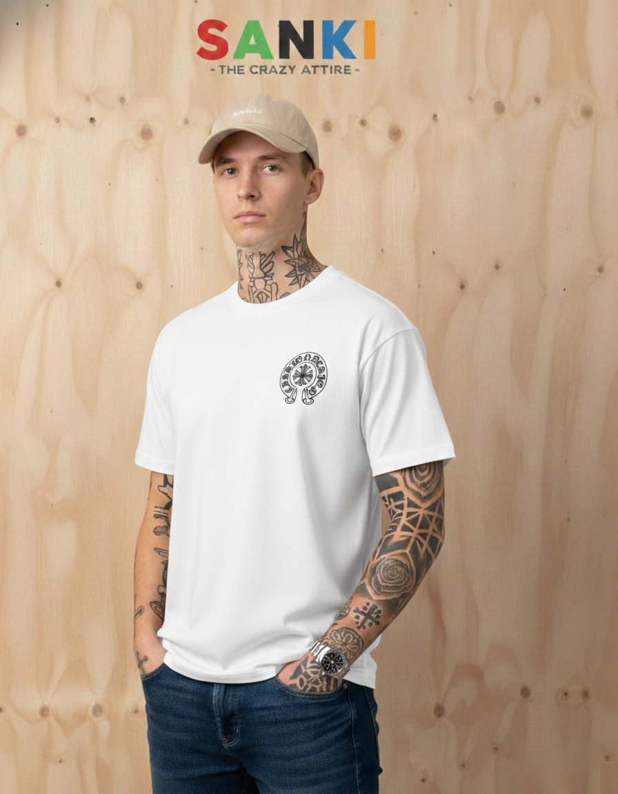 Minimal Logo Tee — Oversized Fit in Pink, Black, White — view 6