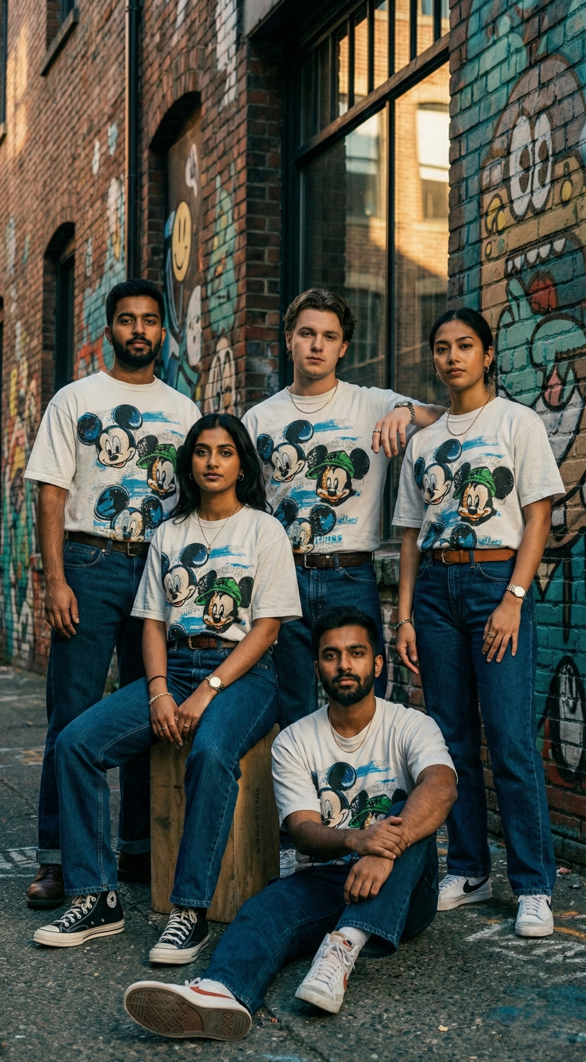 Multi-Character Expression Graphic Tee — White Premium Cotton — view 2