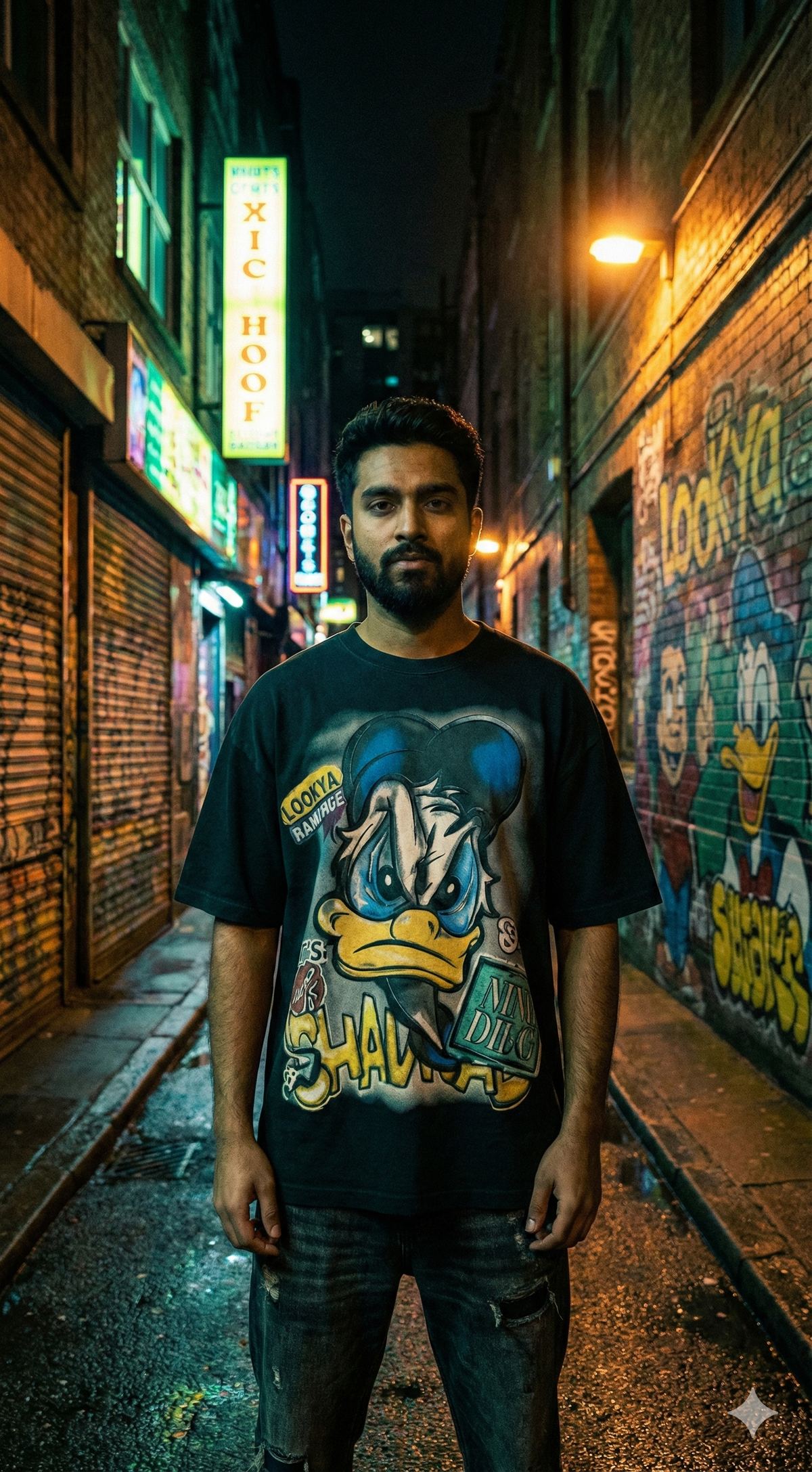 Vintage Bootleg Cartoon Studio Oversized Tee — Premium Streetwear Fit — view 4