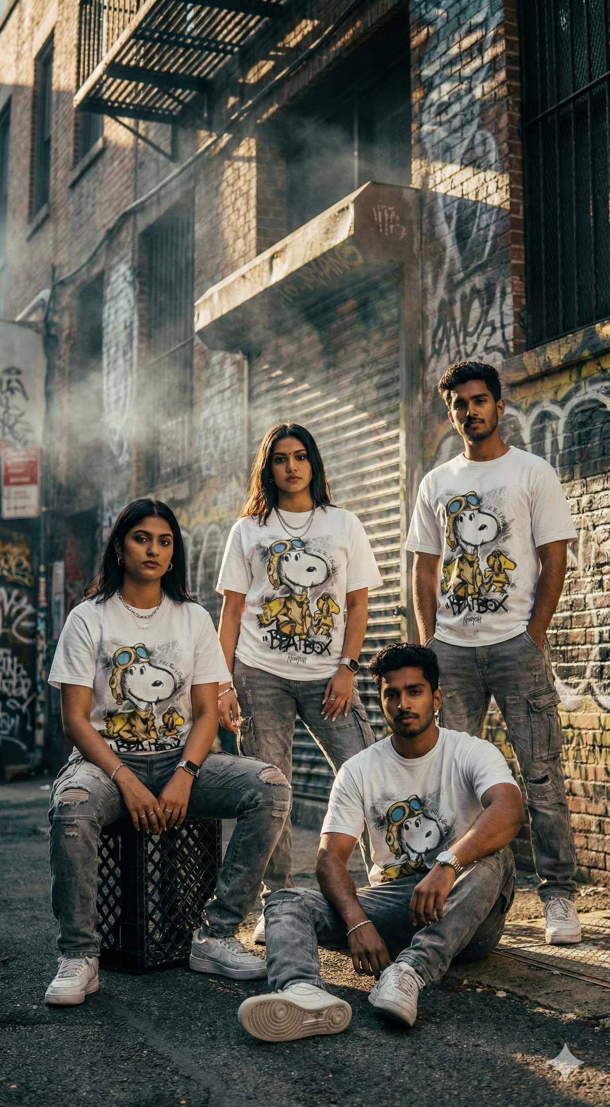 Beatbox Cartoon Graphic Tee — Premium Grey Cotton — view 3