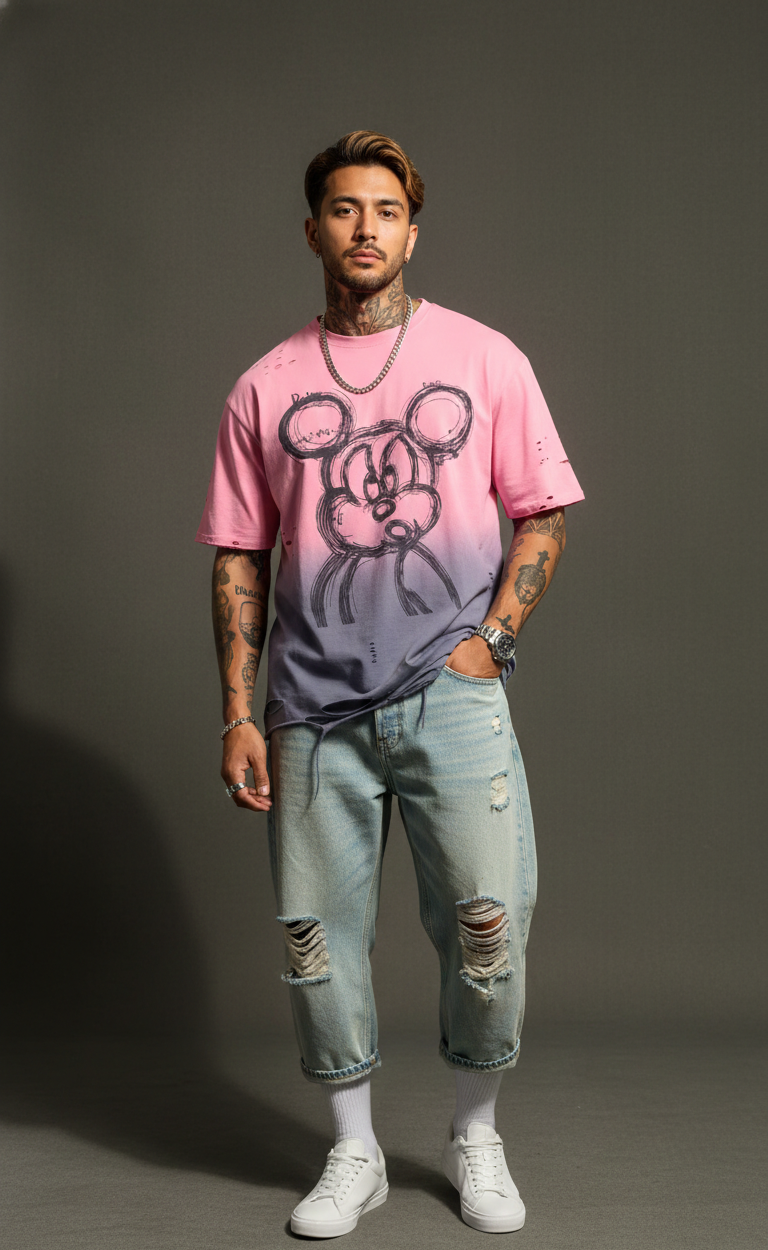 Bubble Bear Graphic Oversized Tee — Premium Cotton Fit — view 8
