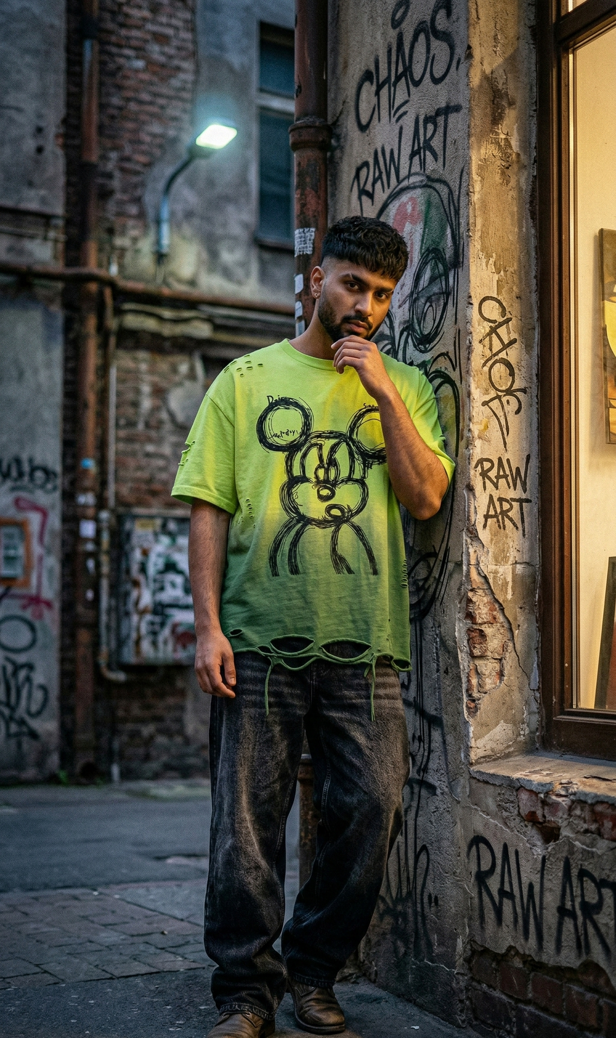 Bubble Bear Graphic Oversized Tee — Premium Cotton Fit — view 3