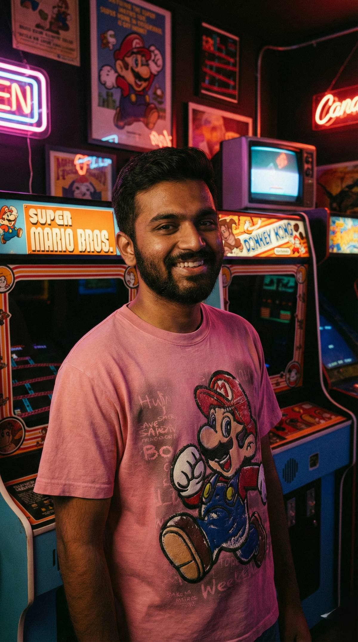 Retro Runner Graphic Tee — Pink Streetwear Fit — view 2