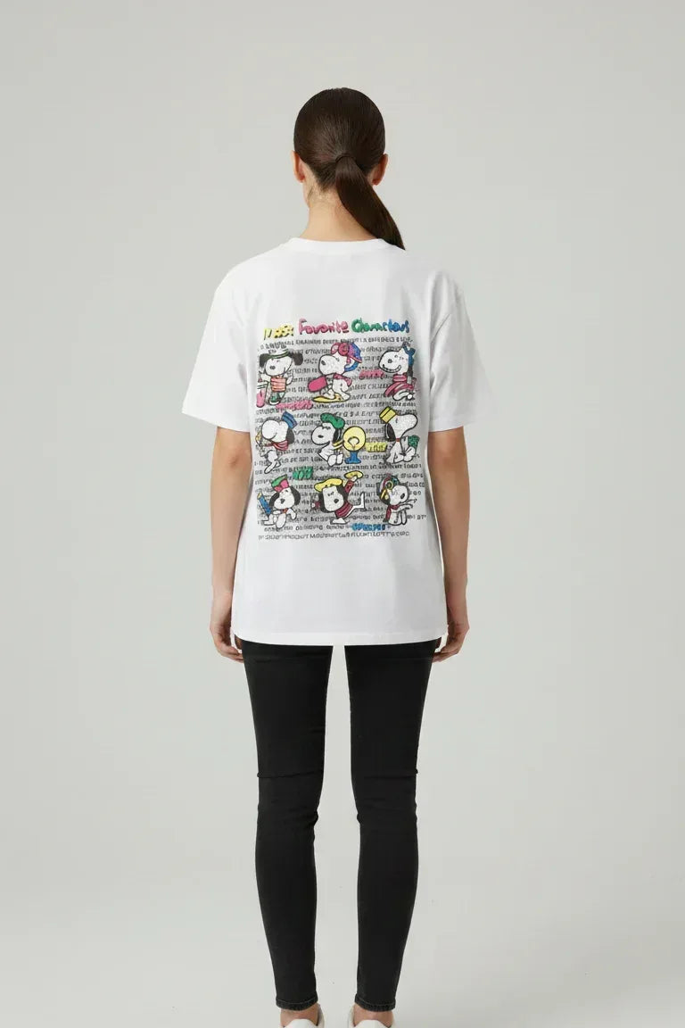 Cartoon Round Neck T-shirt - Sanki