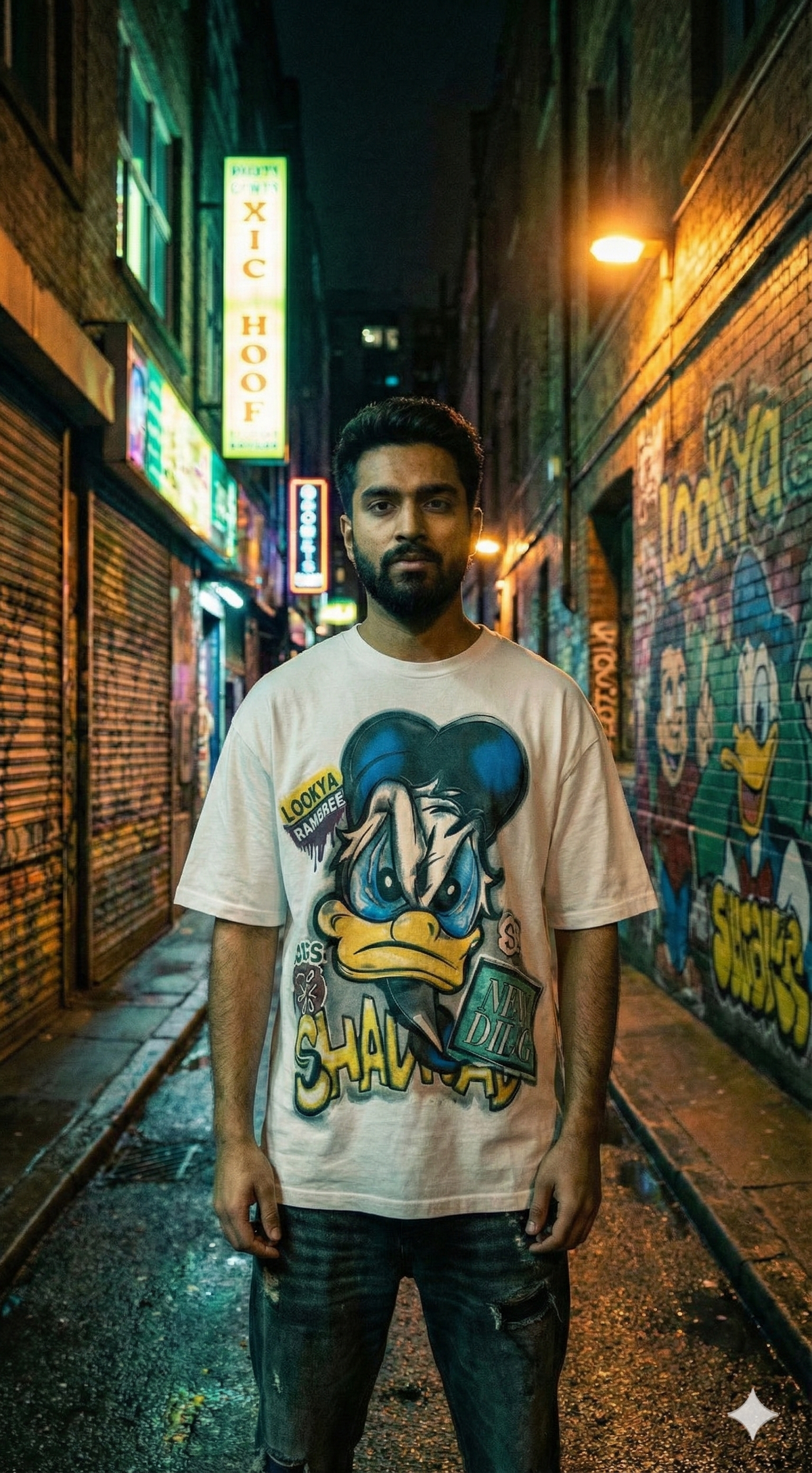 Vintage Bootleg Cartoon Studio Oversized Tee — Premium Streetwear Fit — view 5