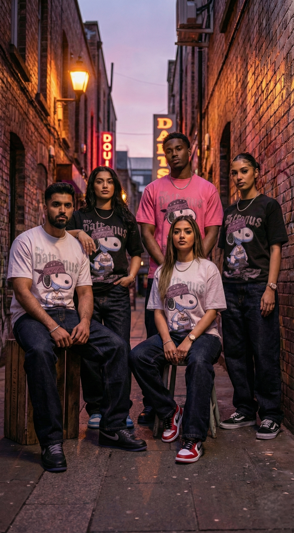 Animated Character Graphic Tee — Pink Oversized Fit — view 3