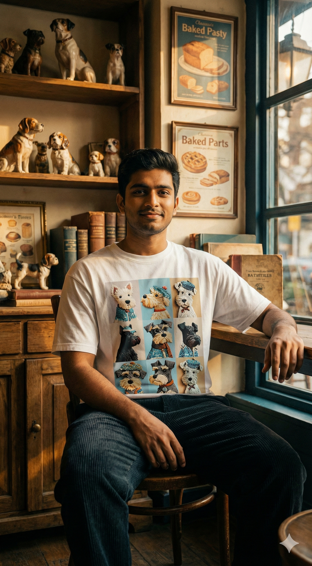 Vintage Dog Art Oversized Fit Tee — Premium Streetwear — view 4
