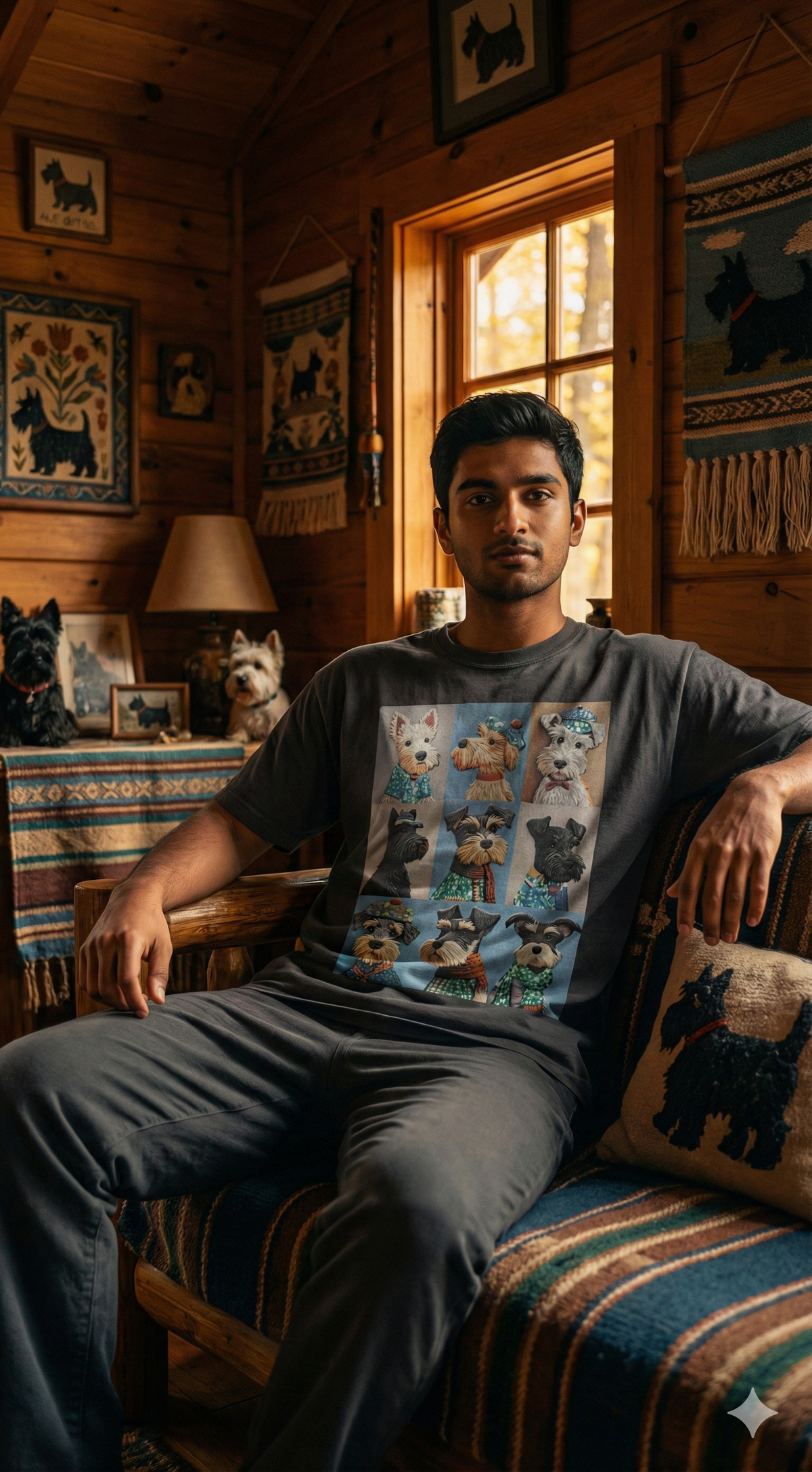 Vintage Dog Art Oversized Fit Tee — Premium Streetwear — view 5