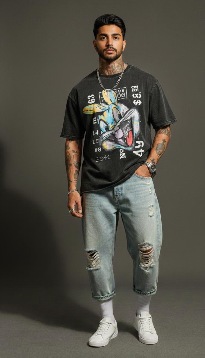 Attitude Edition Oversized Tee — Premium Cotton Fit — view 12