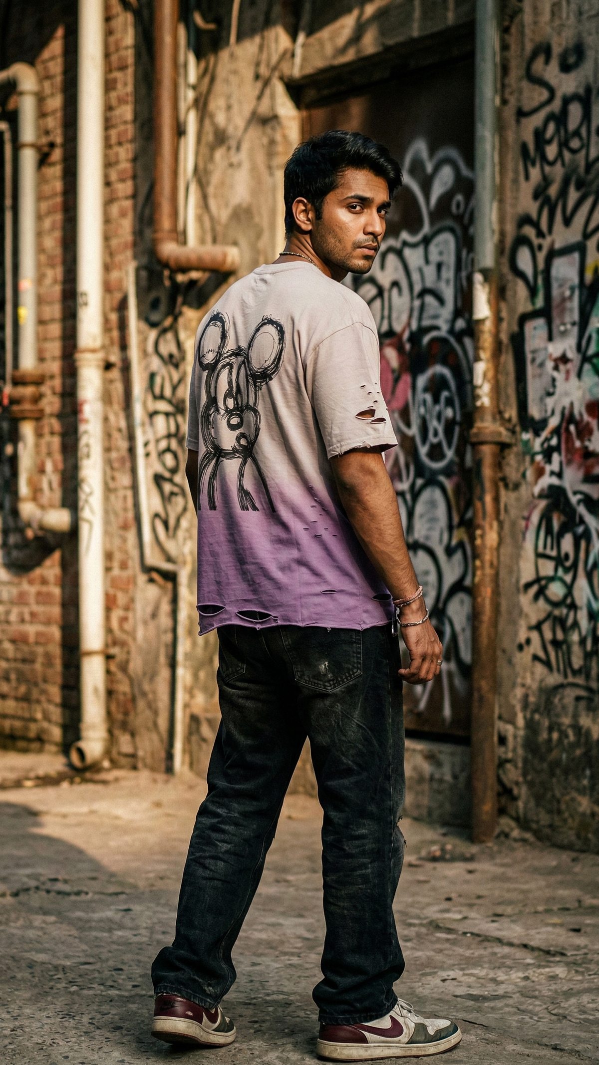 Bubble Bear Graphic Oversized Tee — premium cotton Drop-Shoulder Fit — view 18