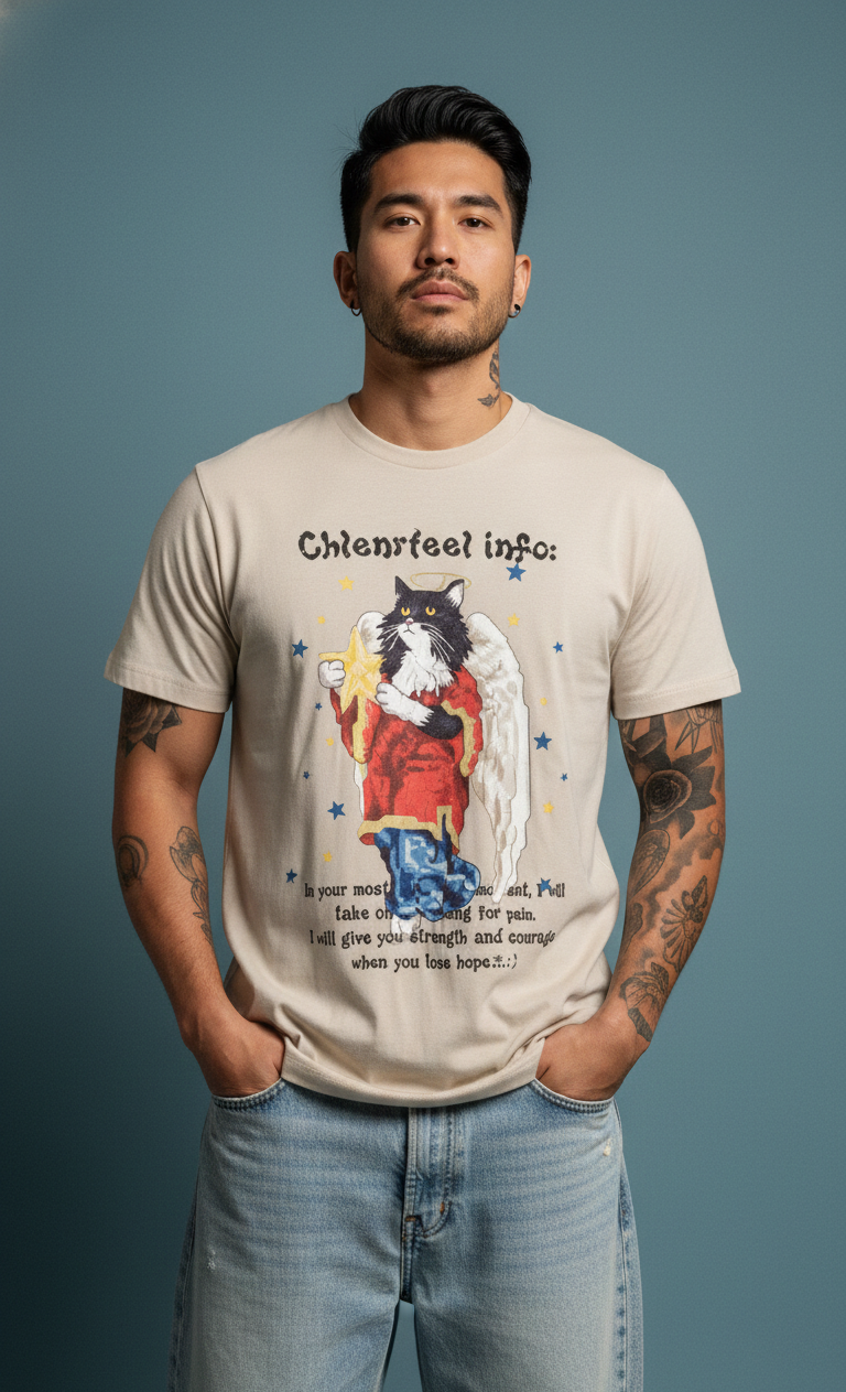 Cream Half-Sleeve Fit — Smooth Texture Premium Tee — view 4
