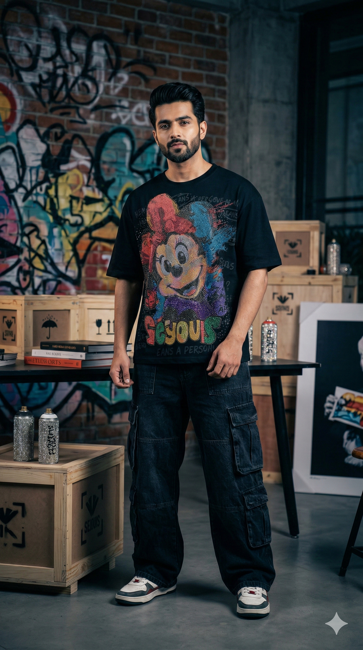 Pop Riot Graphic Tee — Oversized Fit, Premium Cotton — view 5