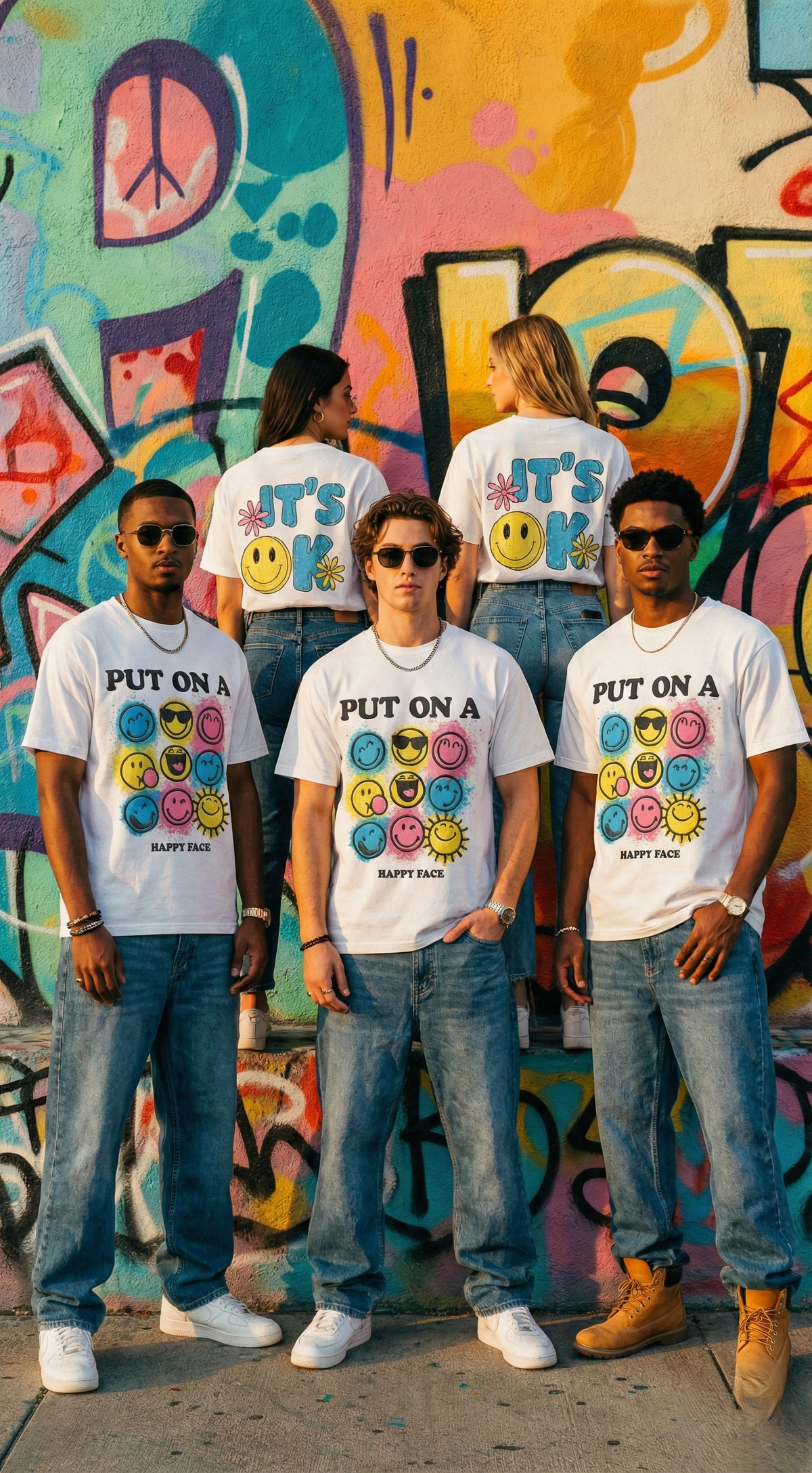 Graphic Print Oversized Tee — White Premium Cotton — view 3