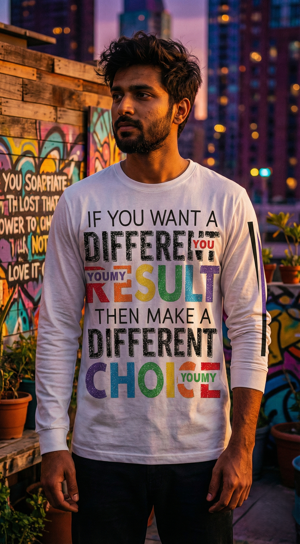White Oversized Full Sleeve Tee — Universal Fit (M-3XL) — view 3