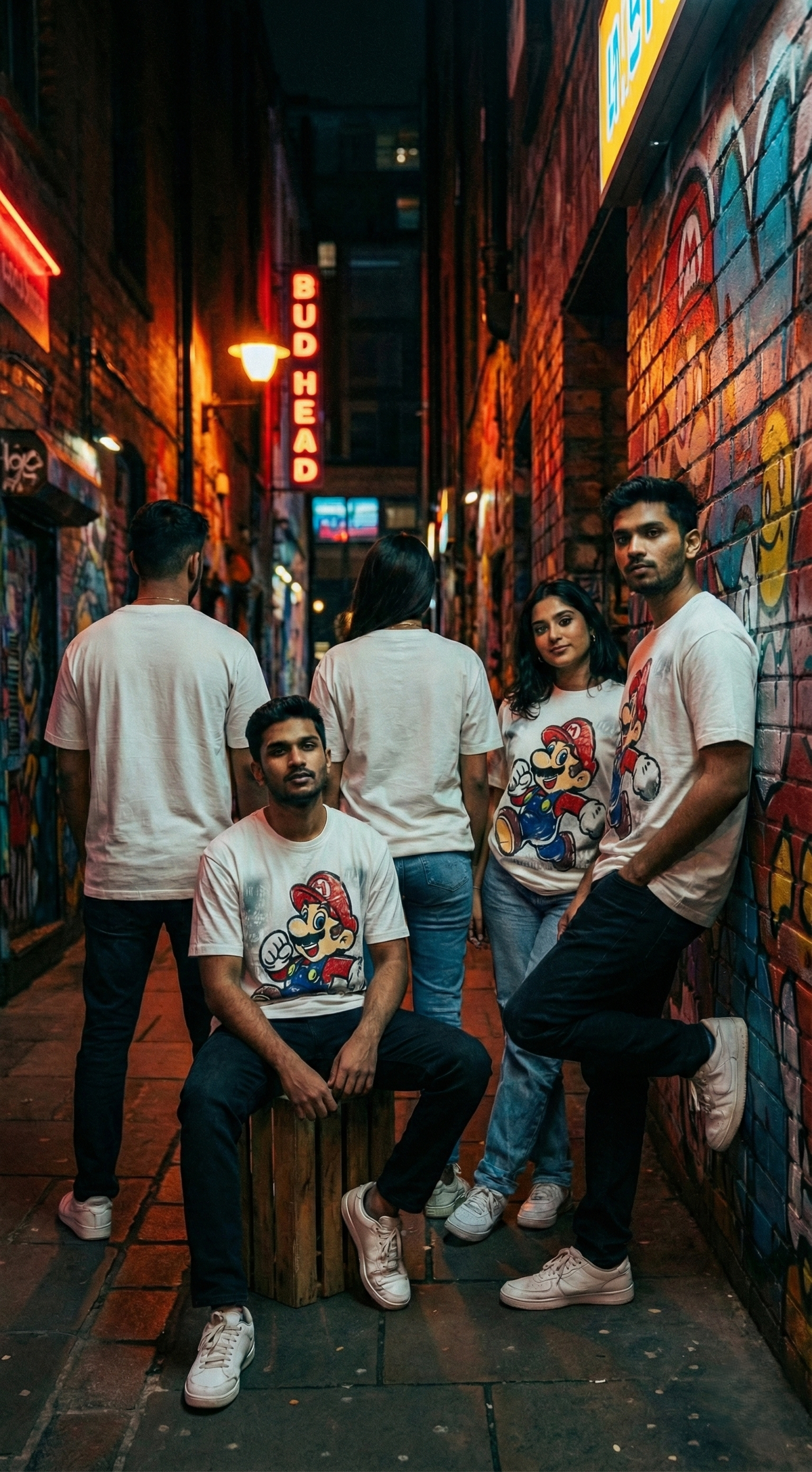 Retro Runner Graphic Tee — White Oversized Fit — view 2