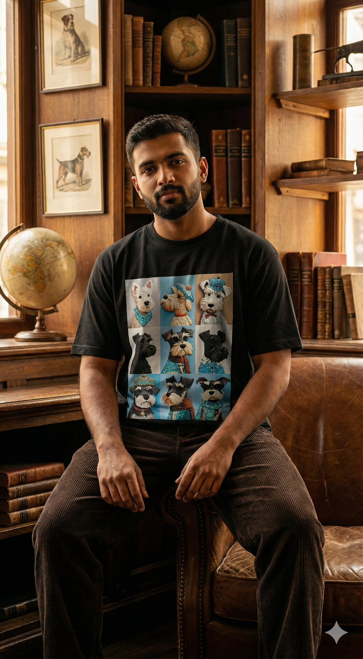 Vintage Dog Art Oversized Fit Tee — Premium Streetwear — view 7