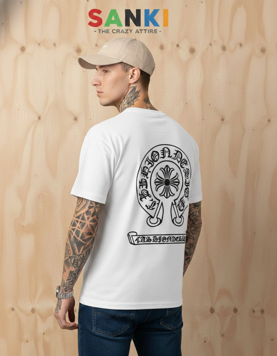 Minimal Logo Tee — Oversized Fit in Pink, Black, White — view 7