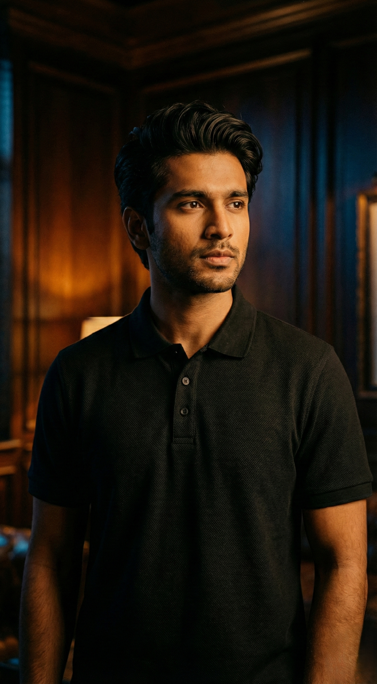 Midnight Core Polo — Black Premium Cotton Piqué — view 3