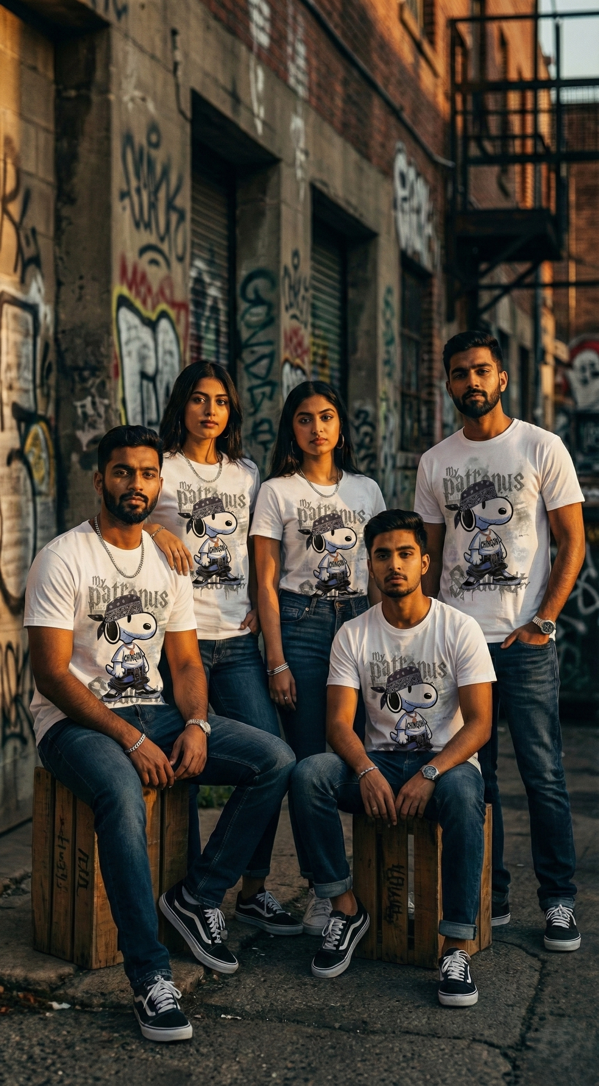 Vintage Cartoon Graphic Tee — Relaxed White Fit — view 5