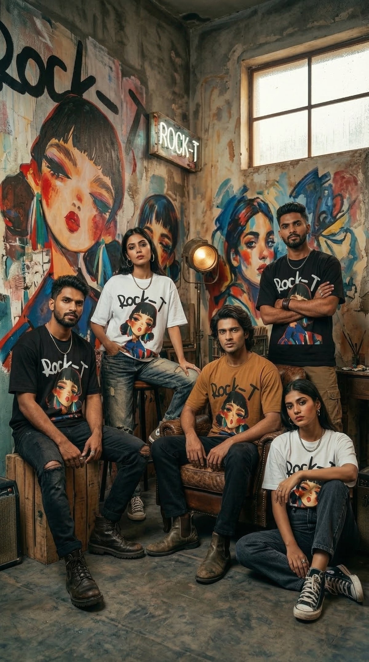 Rock Graphic Oversized Tee — Heavyweight Cotton Fit — view 7