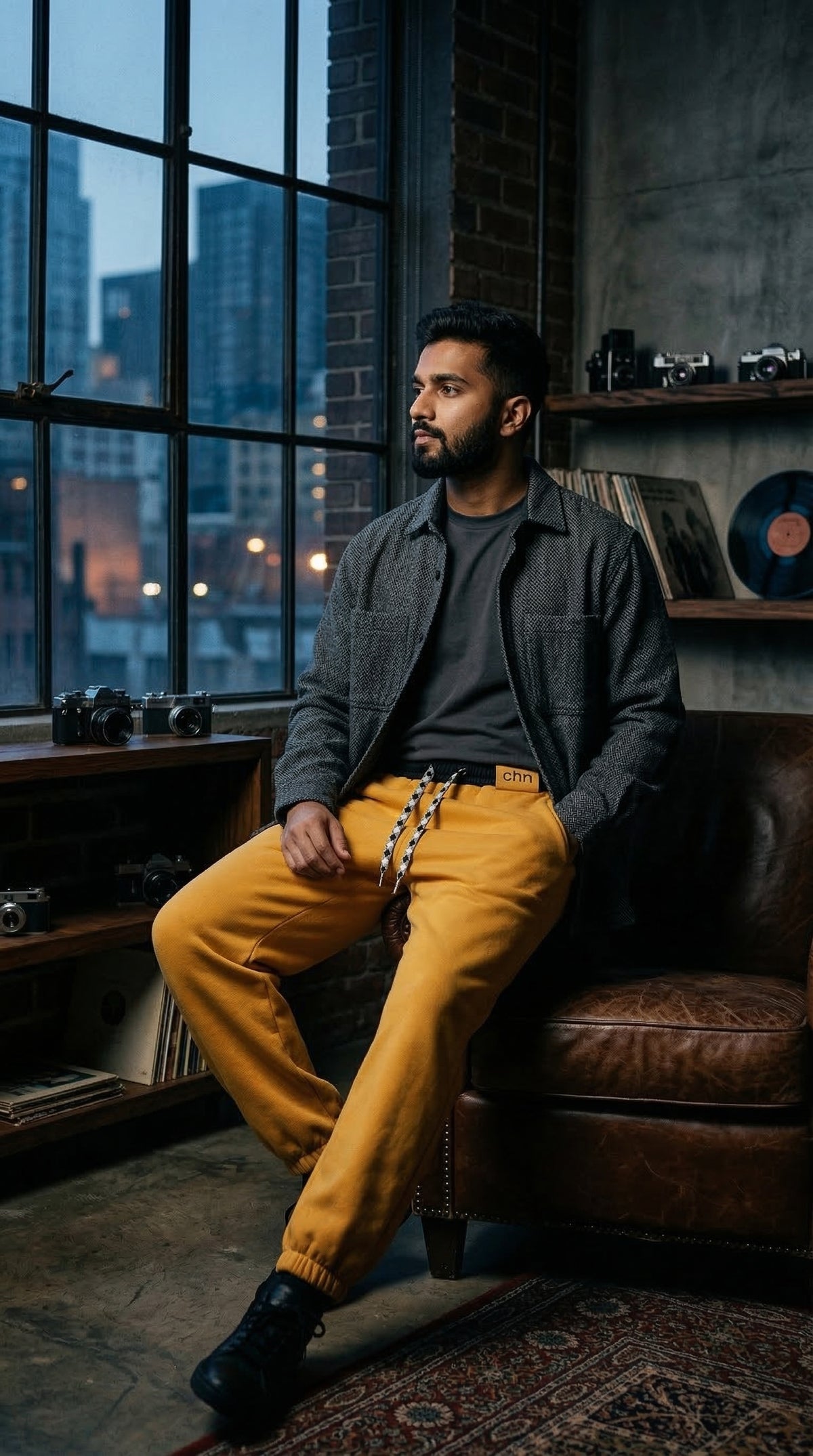Urban Fit Joggers — Yellow Colorblock — view 3