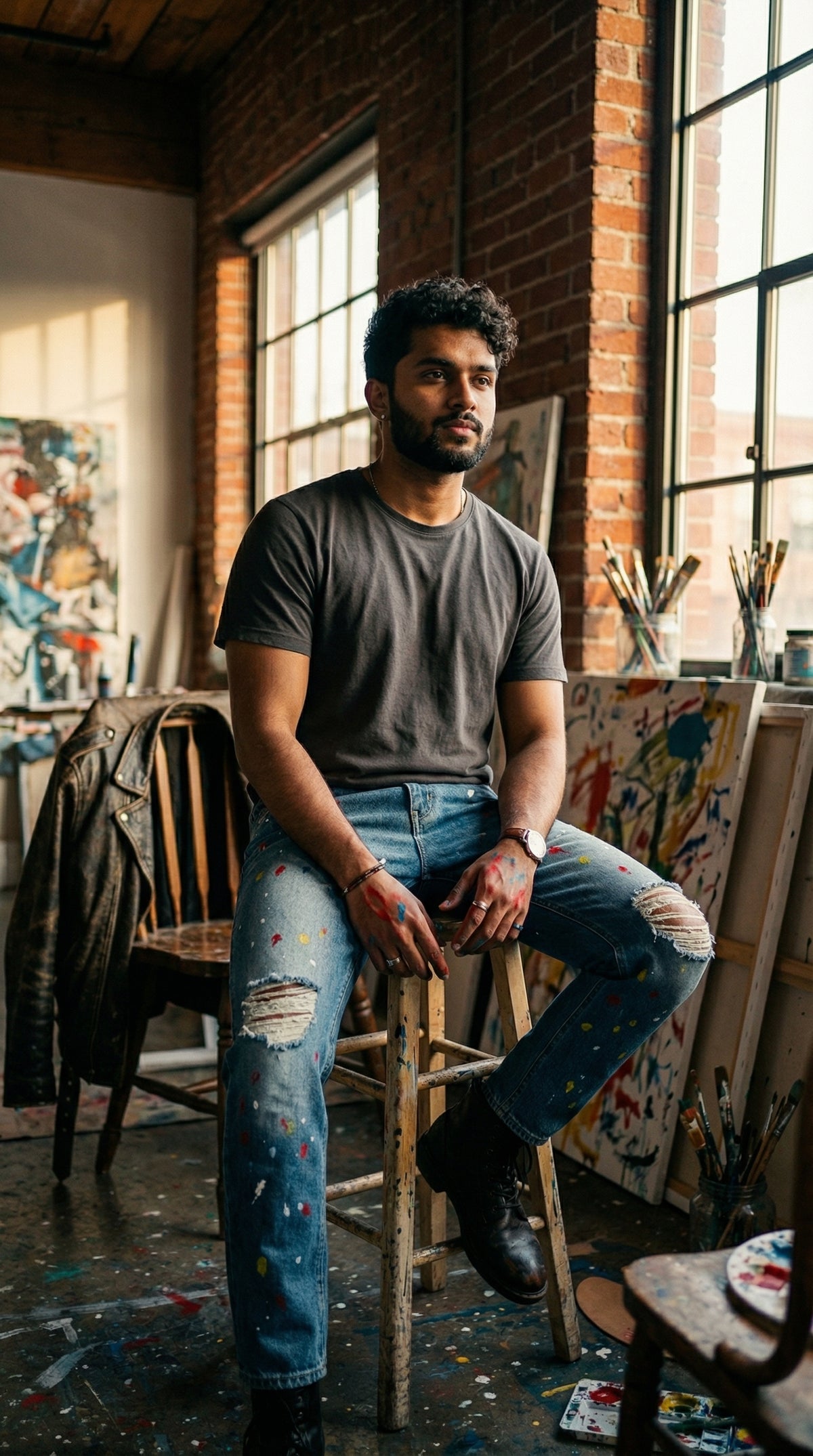 Heritage Glow Jeans — Dark Blue Denim — view 3