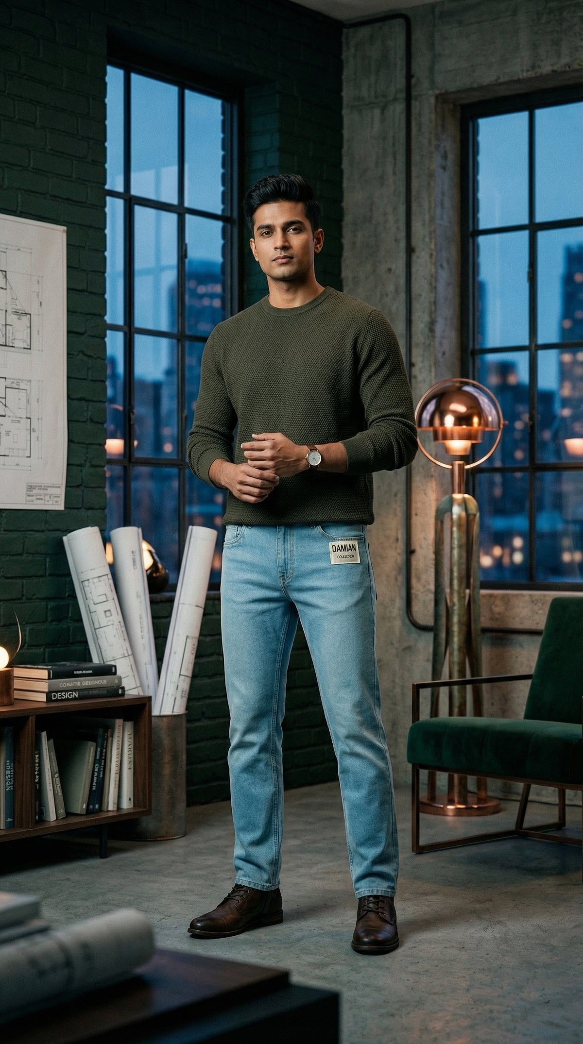 Contrast Pocket Jeans — Premium Denim — view 3
