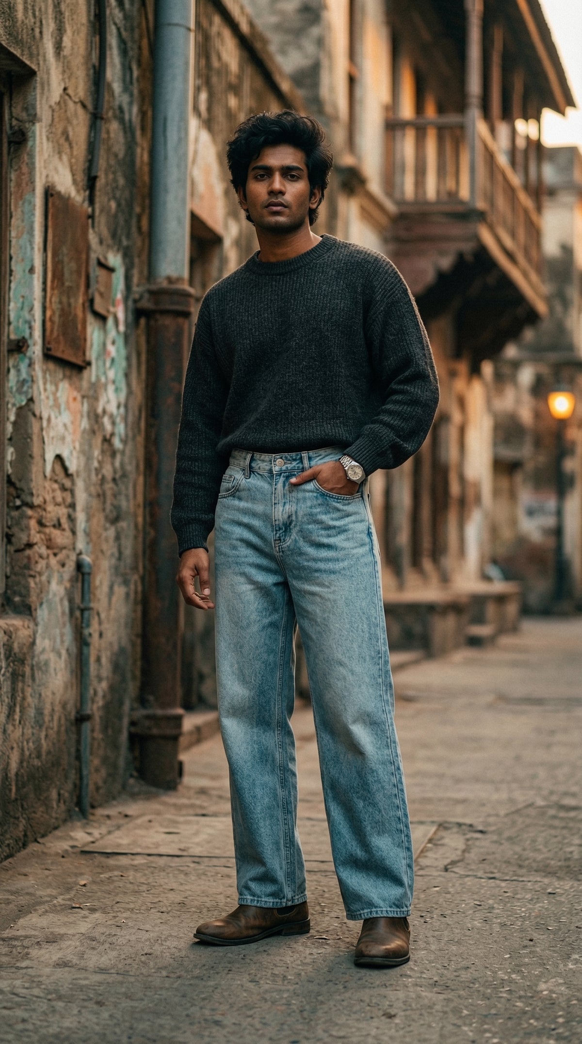 Light Blue Straight-Fit Jeans — Relaxed Urban Denim — view 2
