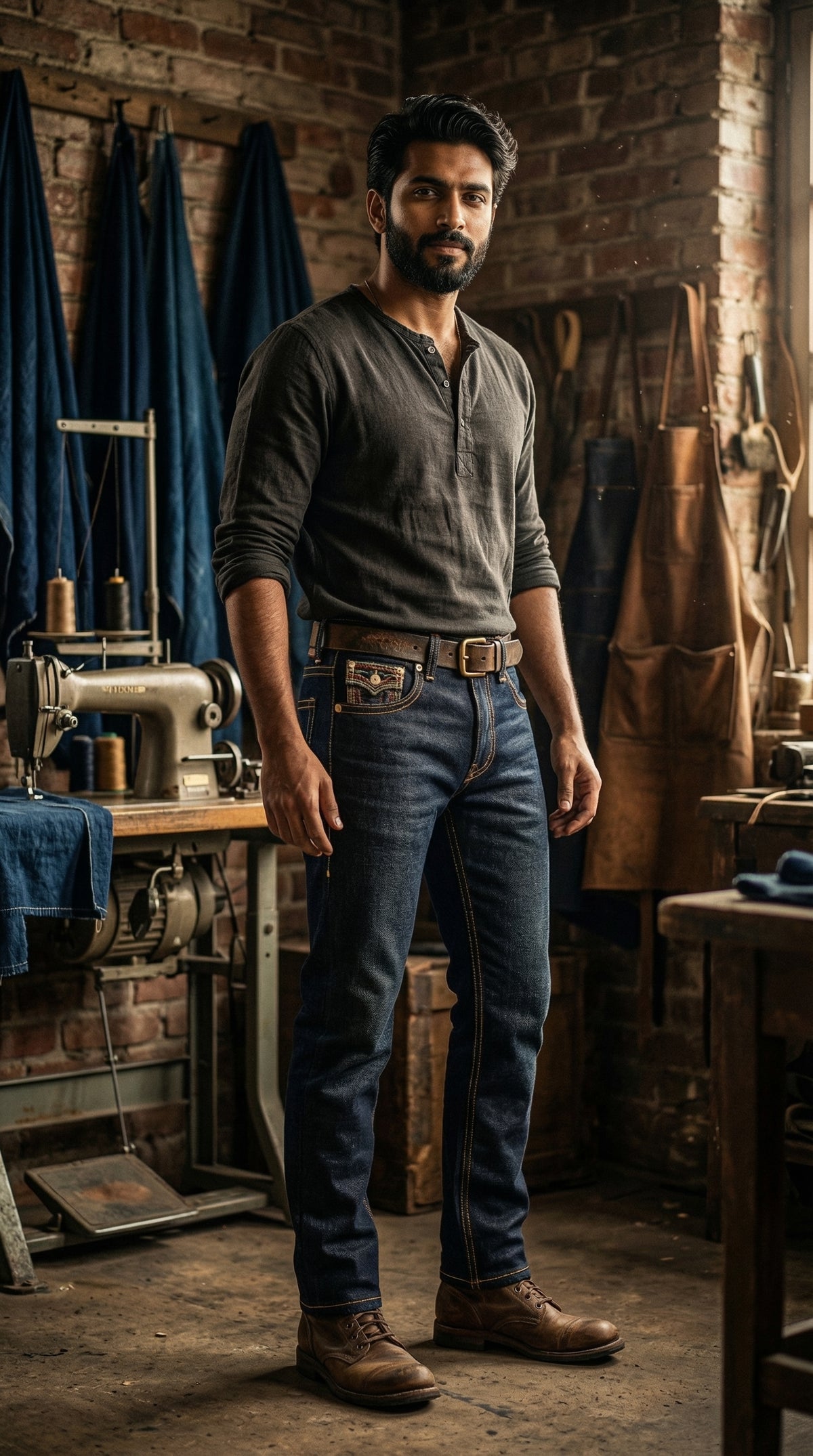Contrast Pocket Jeans — Premium Denim — view 5