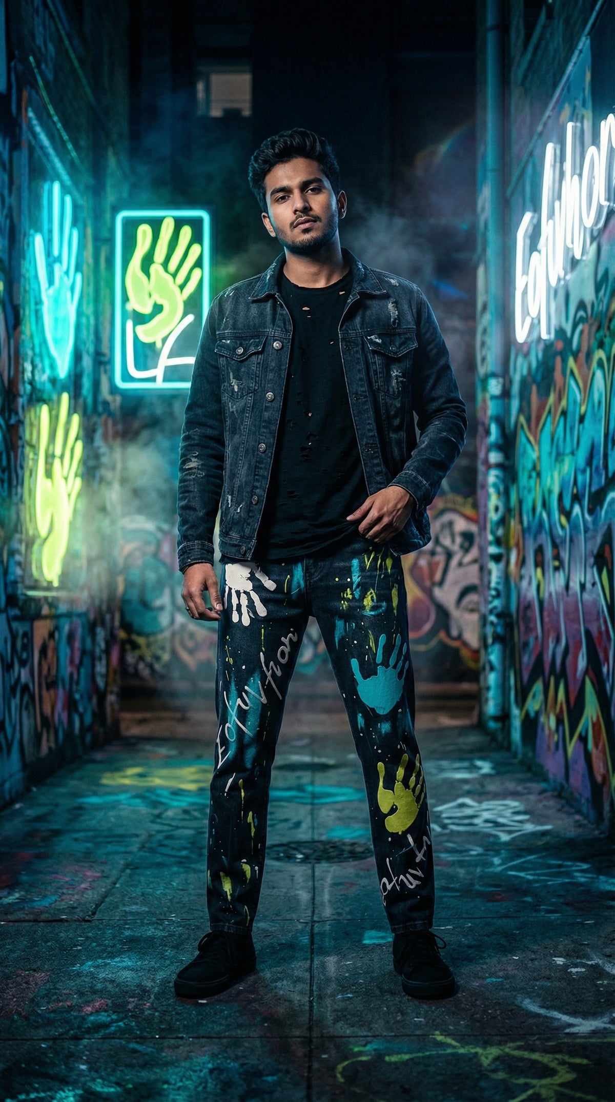 Navy Denim Jeans — Tapered Fit, Premium Cotton — view 3