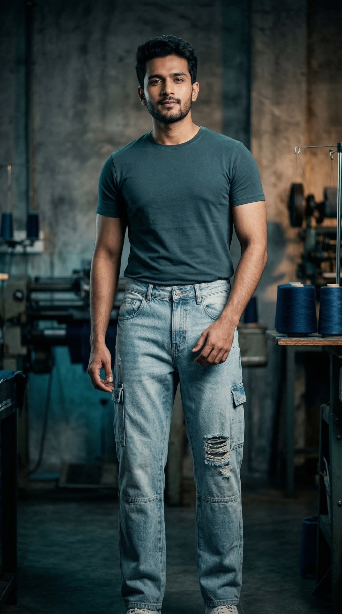 Light Blue Relaxed Fit Jeans — Soft Denim — view 2