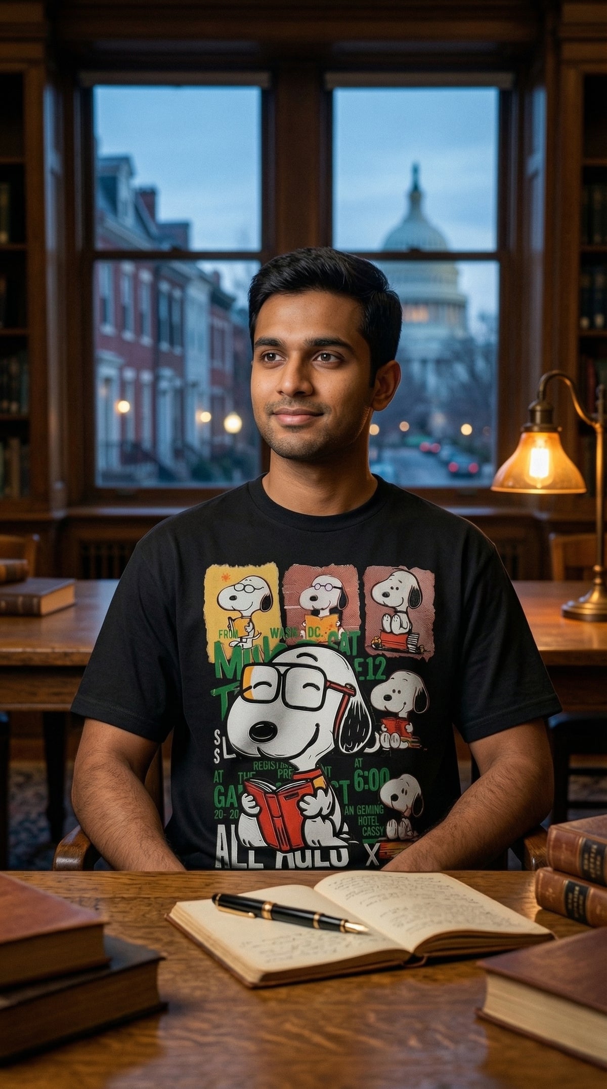 Scholar Dog Oversized Tee — Premium Cotton Drop Shoulder — view 10