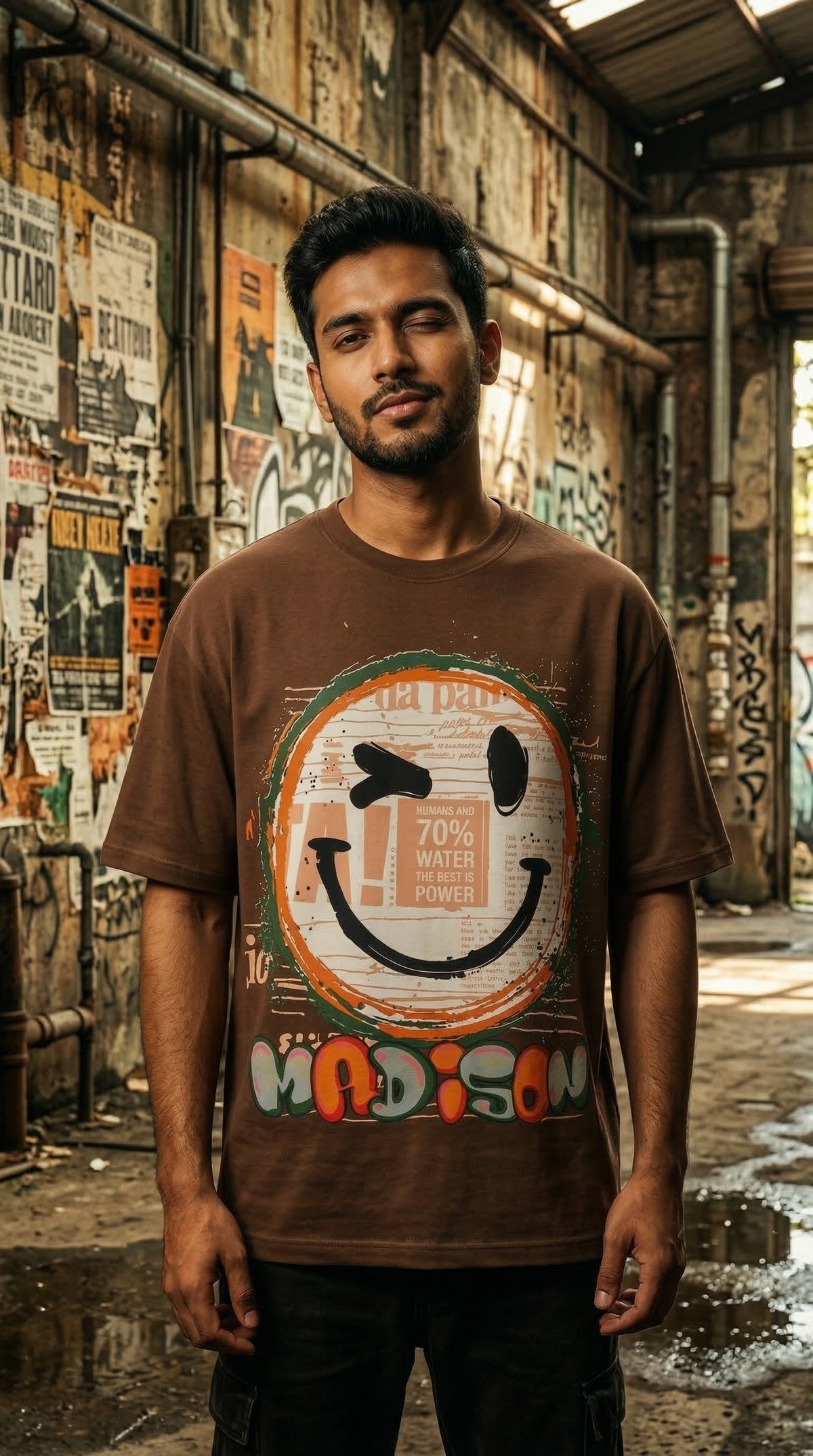 Gold Mood Oversized Tee — Bio-Washed Cotton Fit — view 6