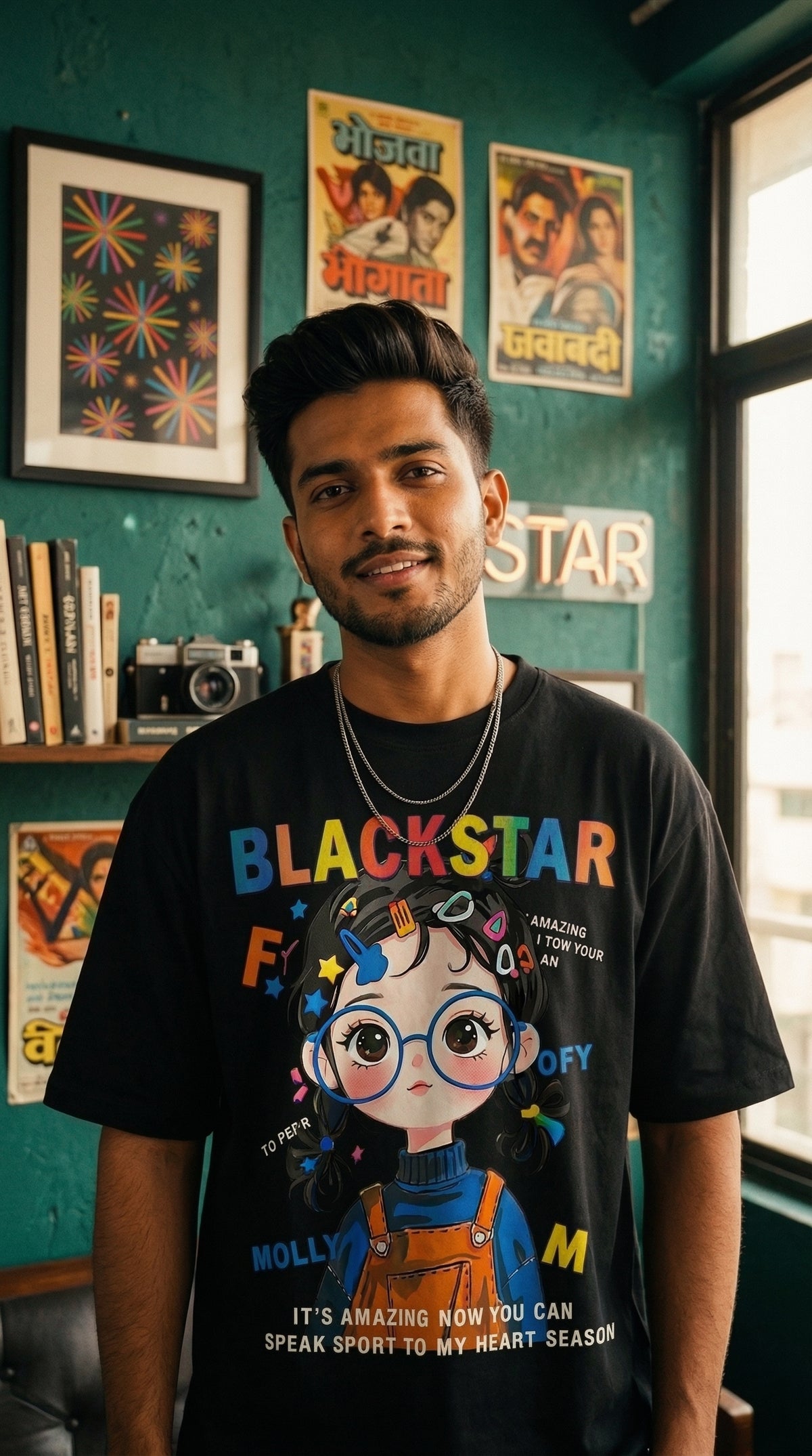 Blackstar Oversized Tee — Premium Cotton Drop-Shoulder Fit — view 8