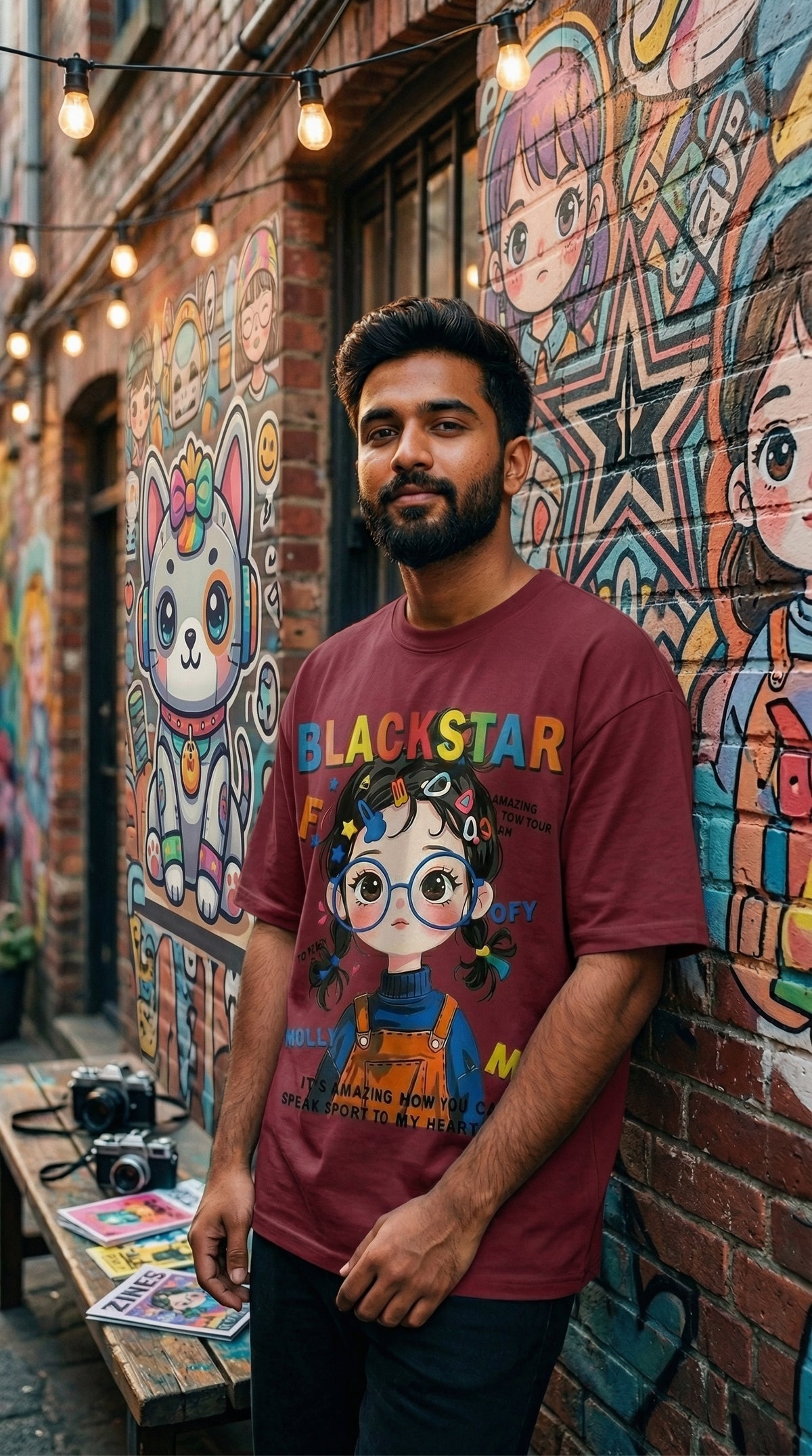 Blackstar Oversized Tee — Premium Cotton Drop-Shoulder Fit — view 6