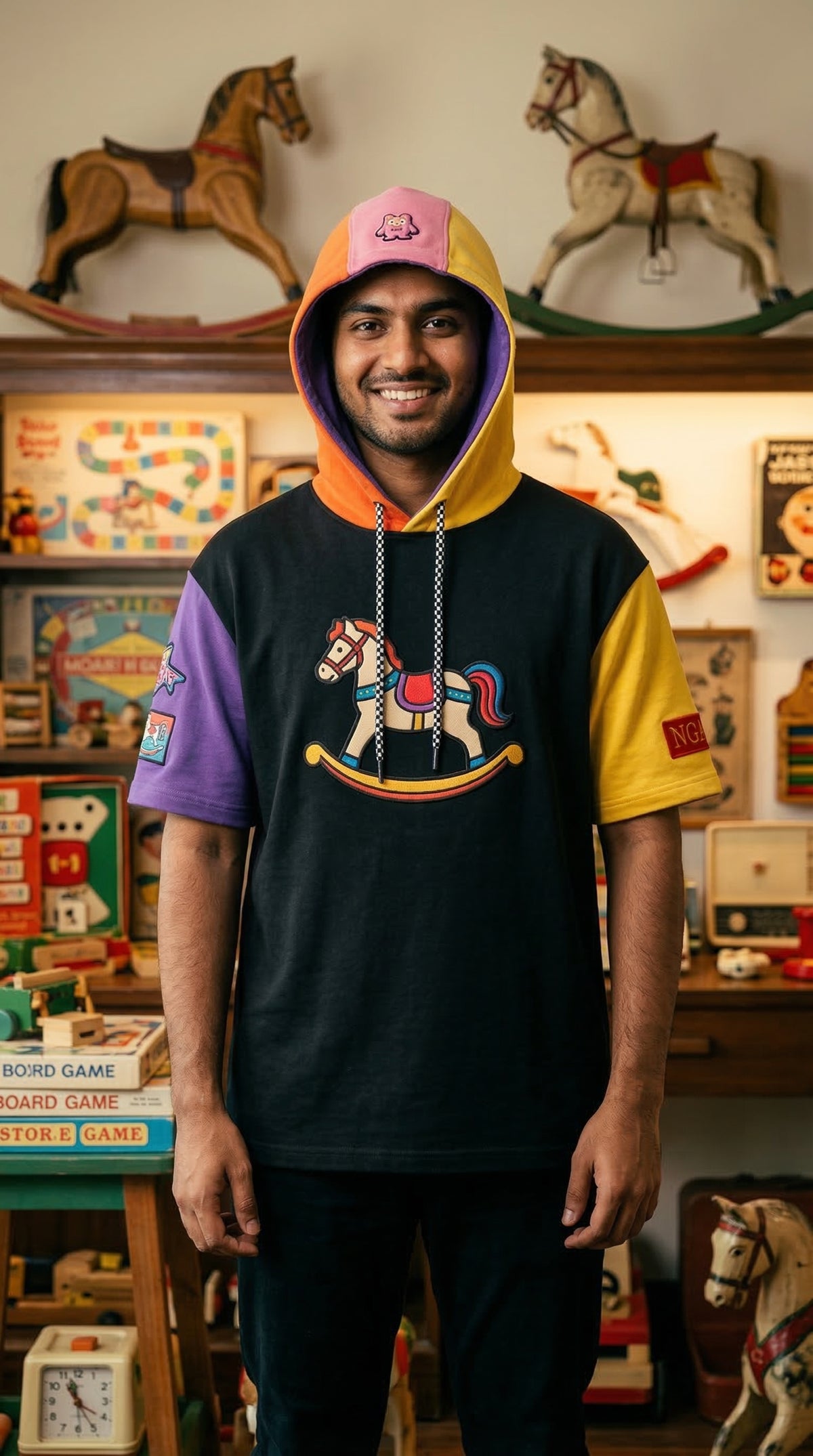 Chill Mode On Hooded Tee — Short Sleeve Oversized Fit — view 4